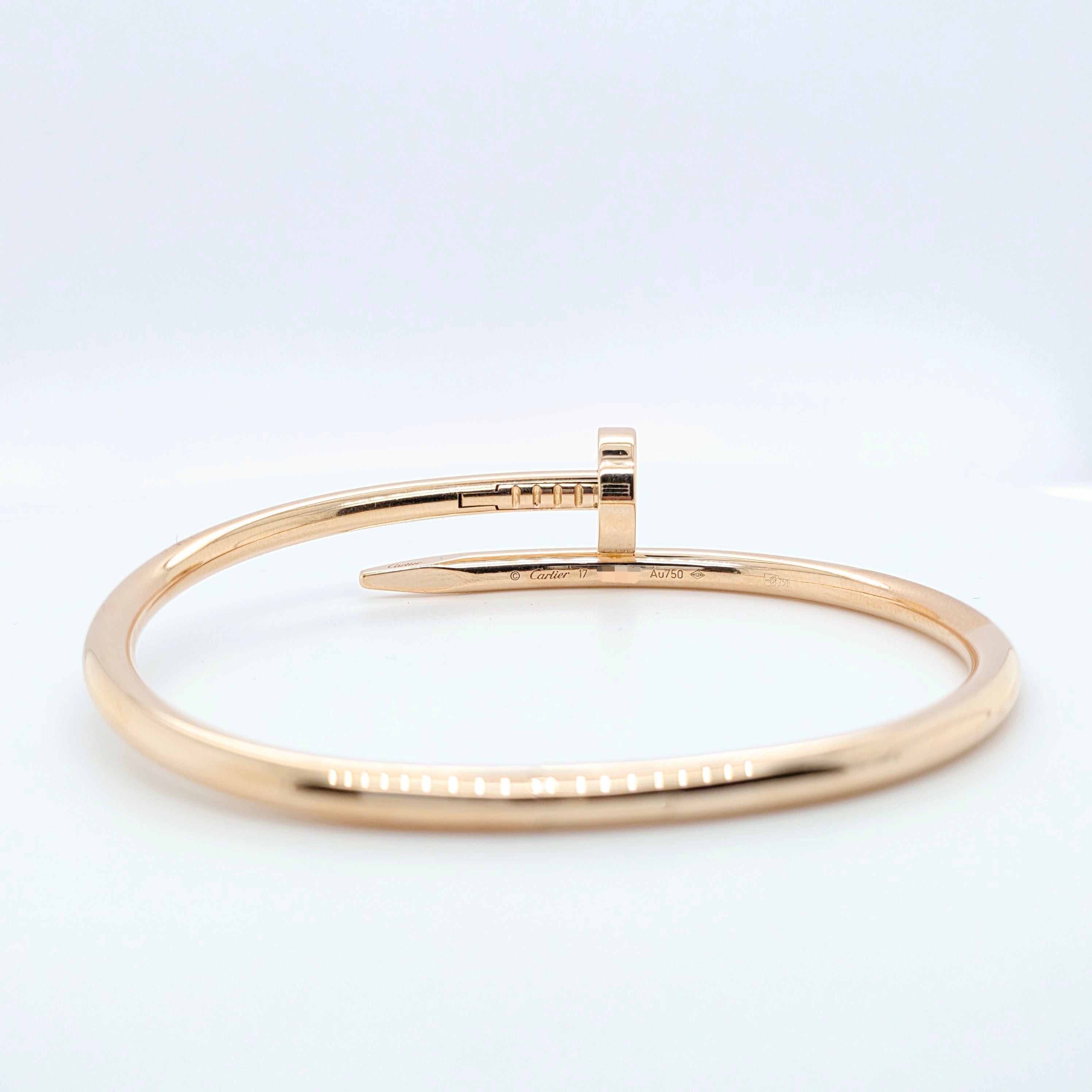 Cartier Juste Un Clou Bracelet, Classic Model, 18ct, Size 17, 18ct Rose Gold Chloe's Jewellers