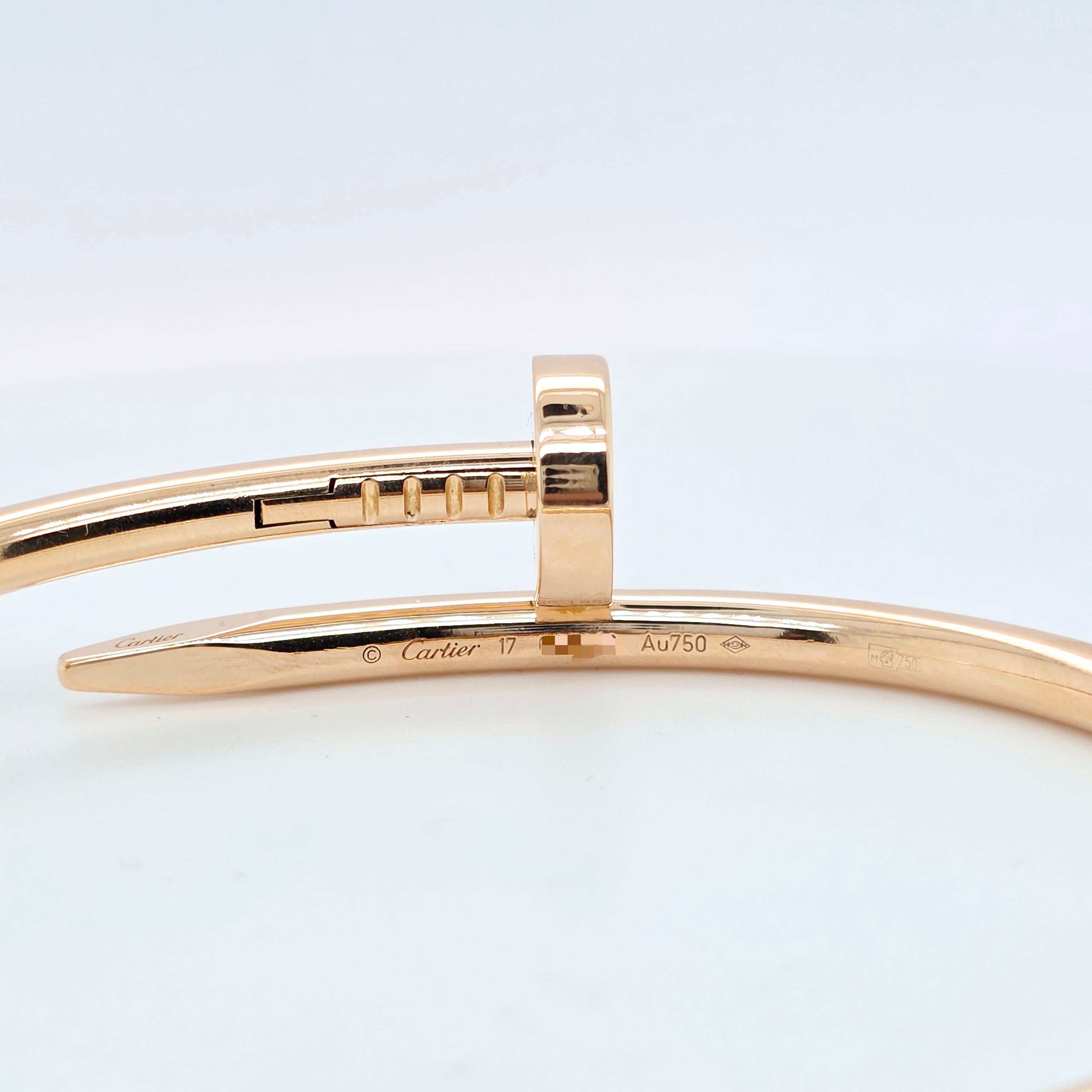 Cartier Juste Un Clou Bracelet, Classic Model, 18ct, Size 17, 18ct Rose Gold Chloe's Jewellers