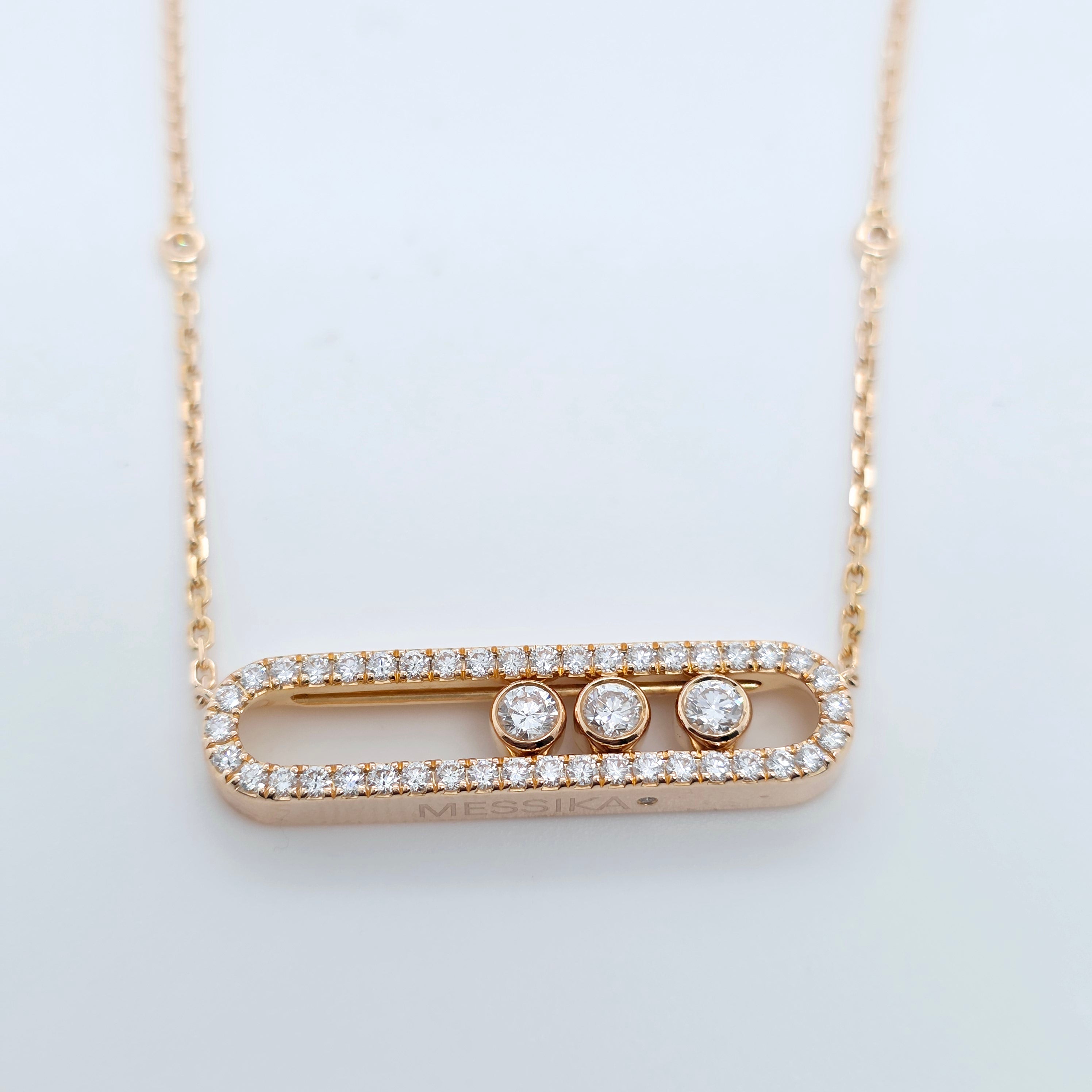 Messika Move Diamond Pave Necklace, Totals 0.65ct, 18ct Rose Gold, 17 Inches