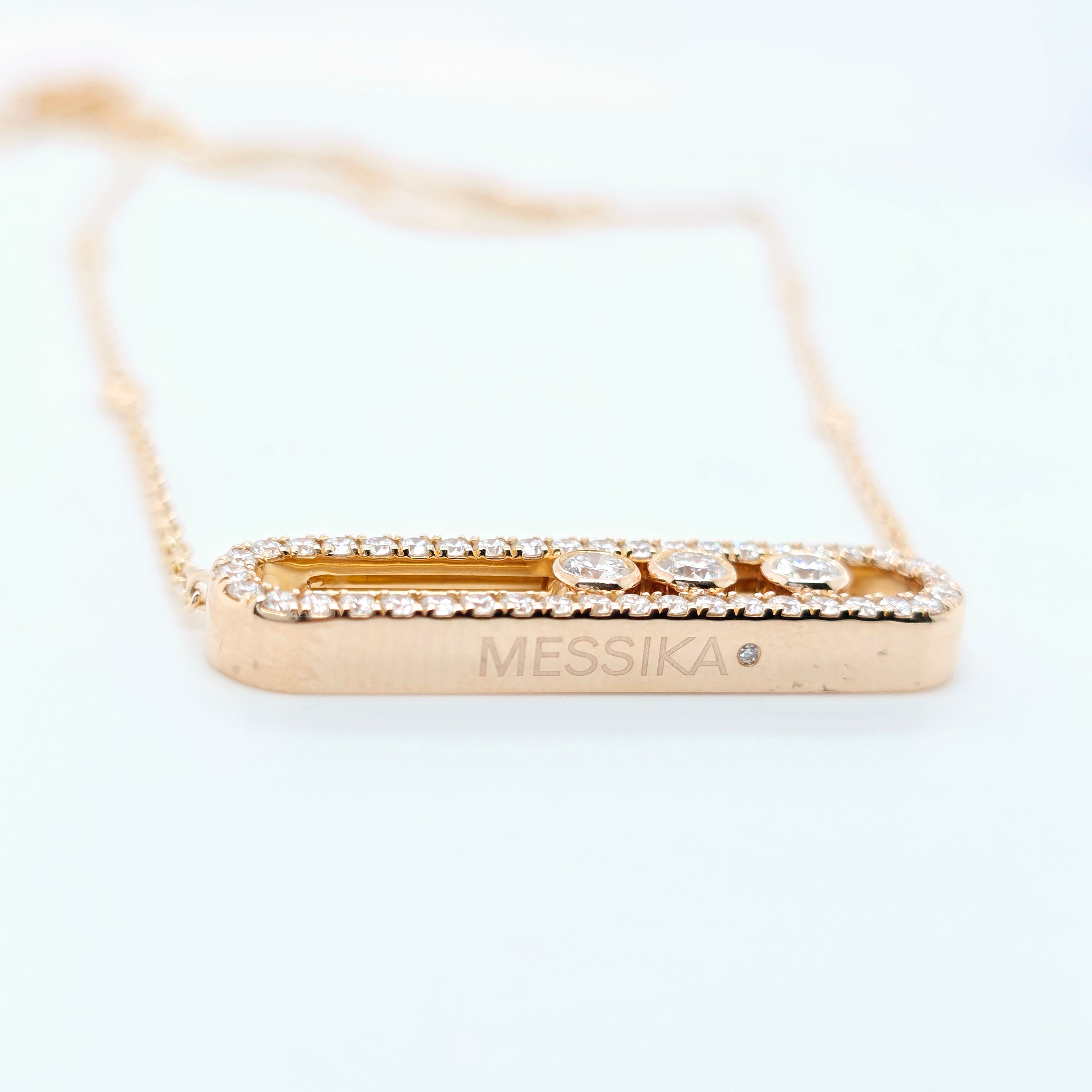 Messika Move Diamond Pave Necklace, Totals 0.65ct, 18ct Rose Gold, 17 Inches Chloe's Jewellers