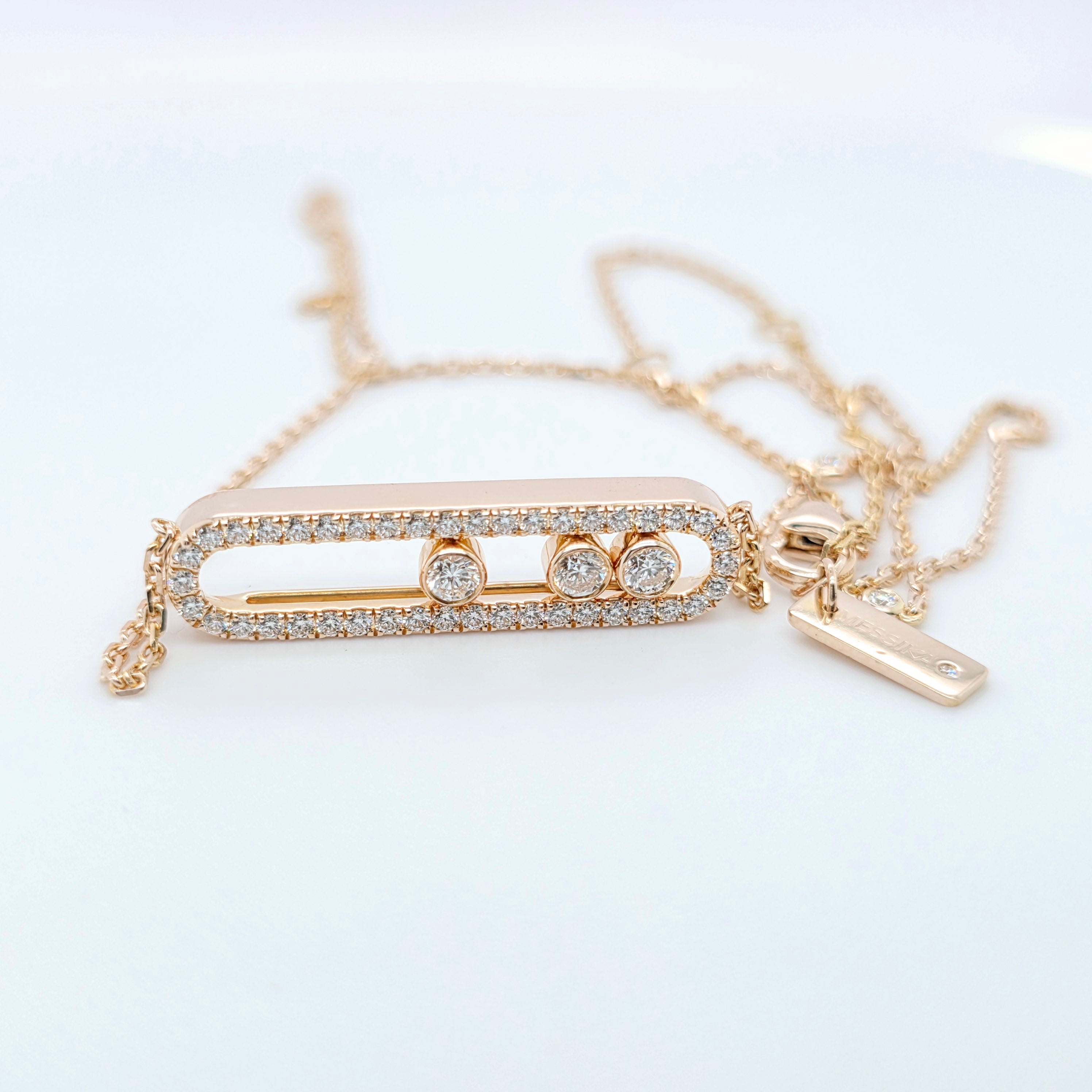 Messika Move Diamond Pave Necklace, Totals 0.65ct, 18ct Rose Gold, 17 Inches Chloe's Jewellers