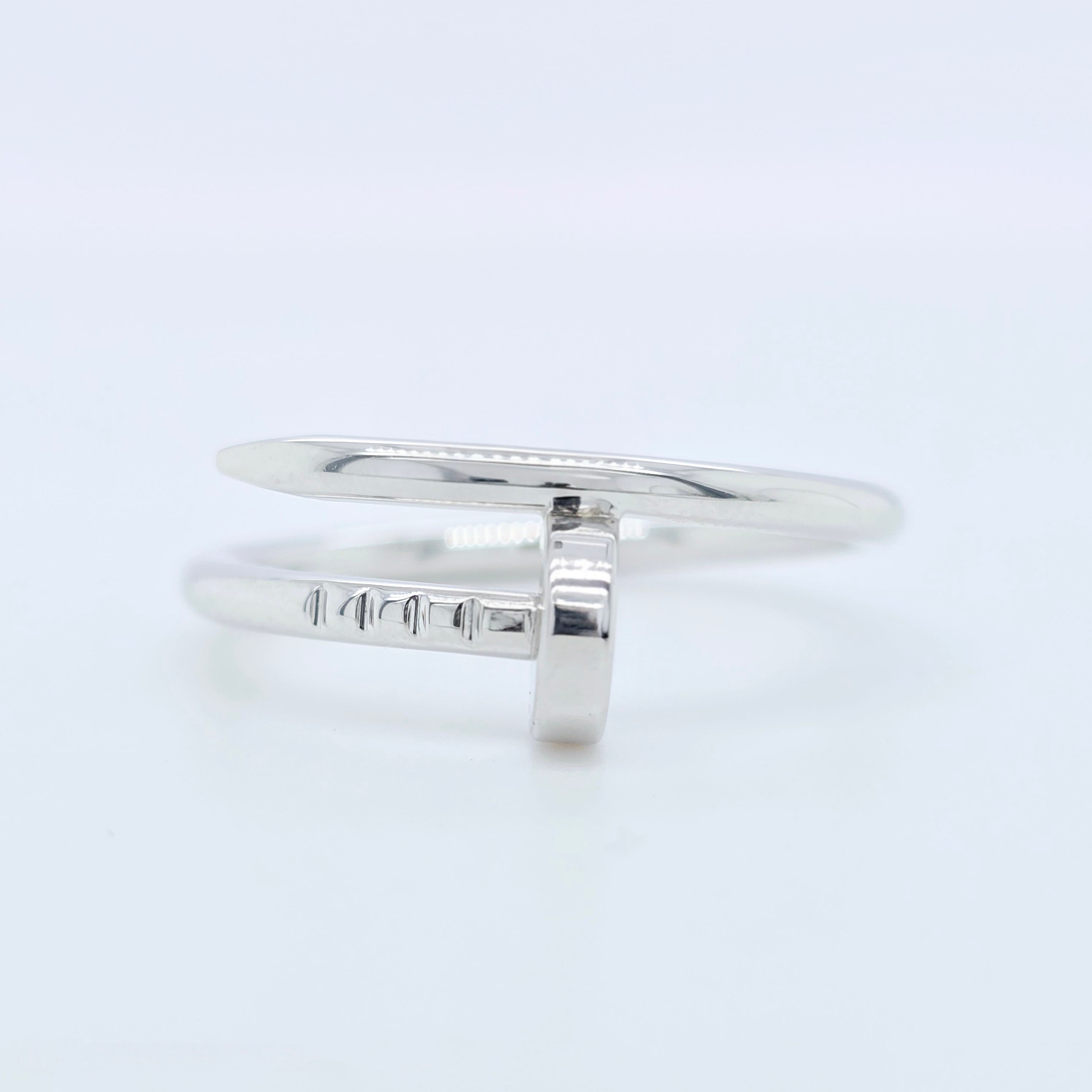 Cartier Juste Un Clou Ring, Small Model, 18ct White Gold, Size 53 Chloe's Jewellers