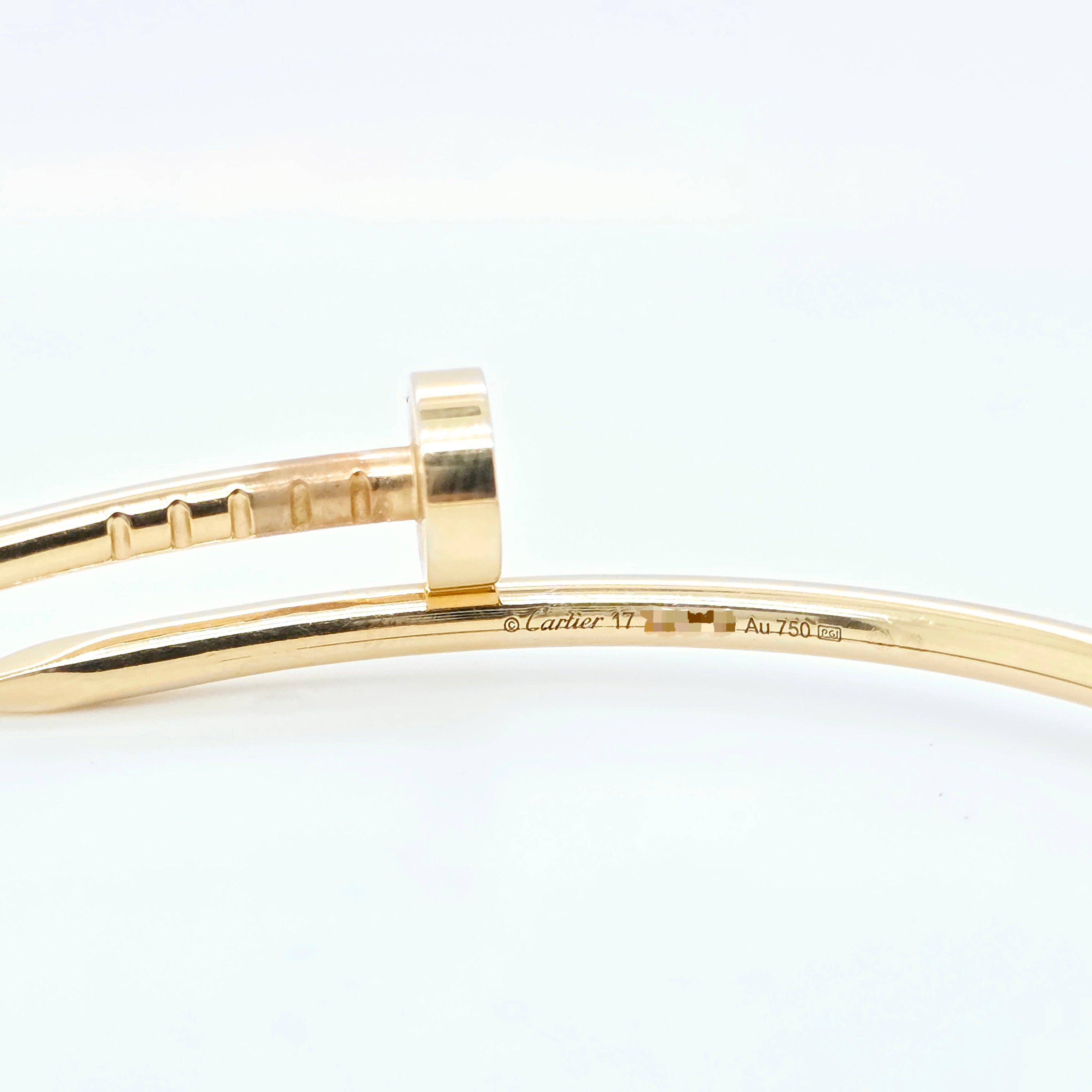 Cartier Juste Un Clou Bracelet, Small Model, 18ct Yellow Gold, Size 17, Papers Chloe's Jewellers