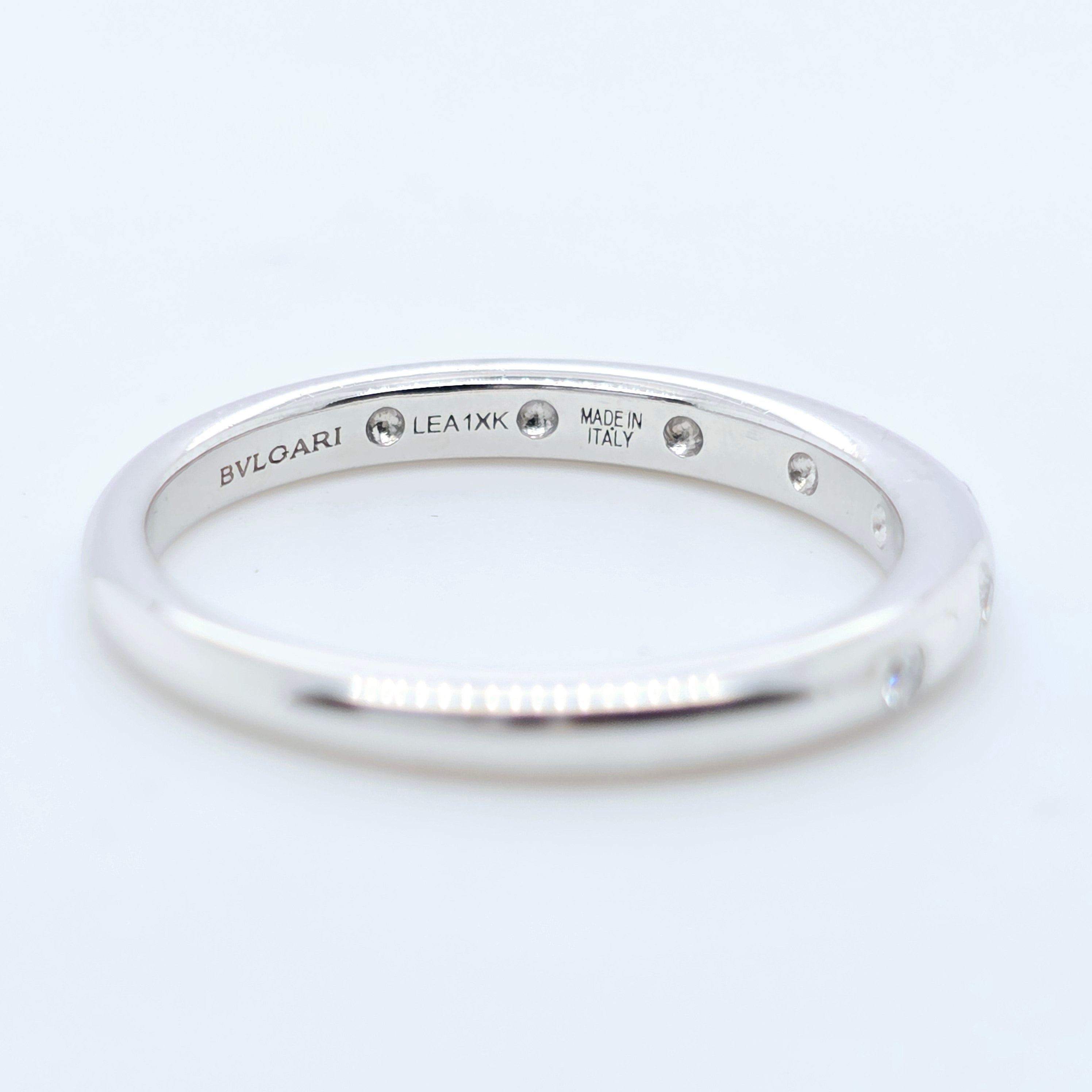 Bvlgari Diamond Band, Platinum, Size H, Come With Certificate Of Authenticity