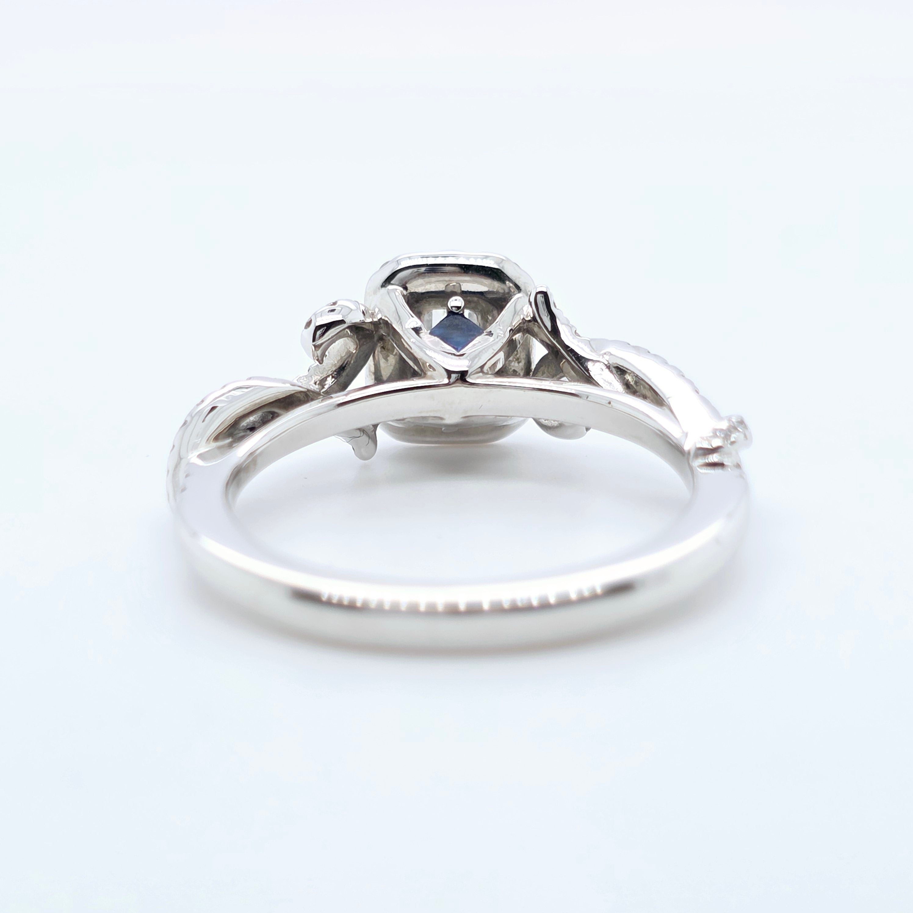 Vera Wang, Emerald Cut Diamond Halo, Diamonds Total 0.70ct, 18ct White Gold Chloe's Jewellers