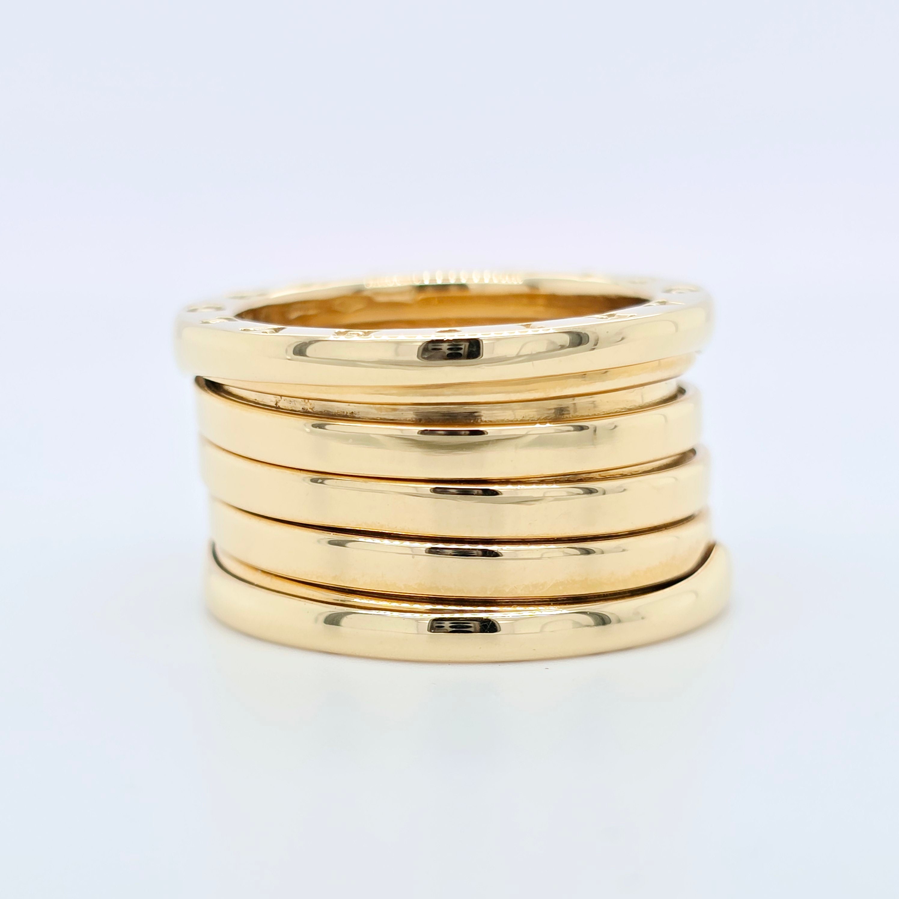 Bvlgari B.Zero1 Ring, Five-Band Design, 18ct Yellow Gold, Size 53