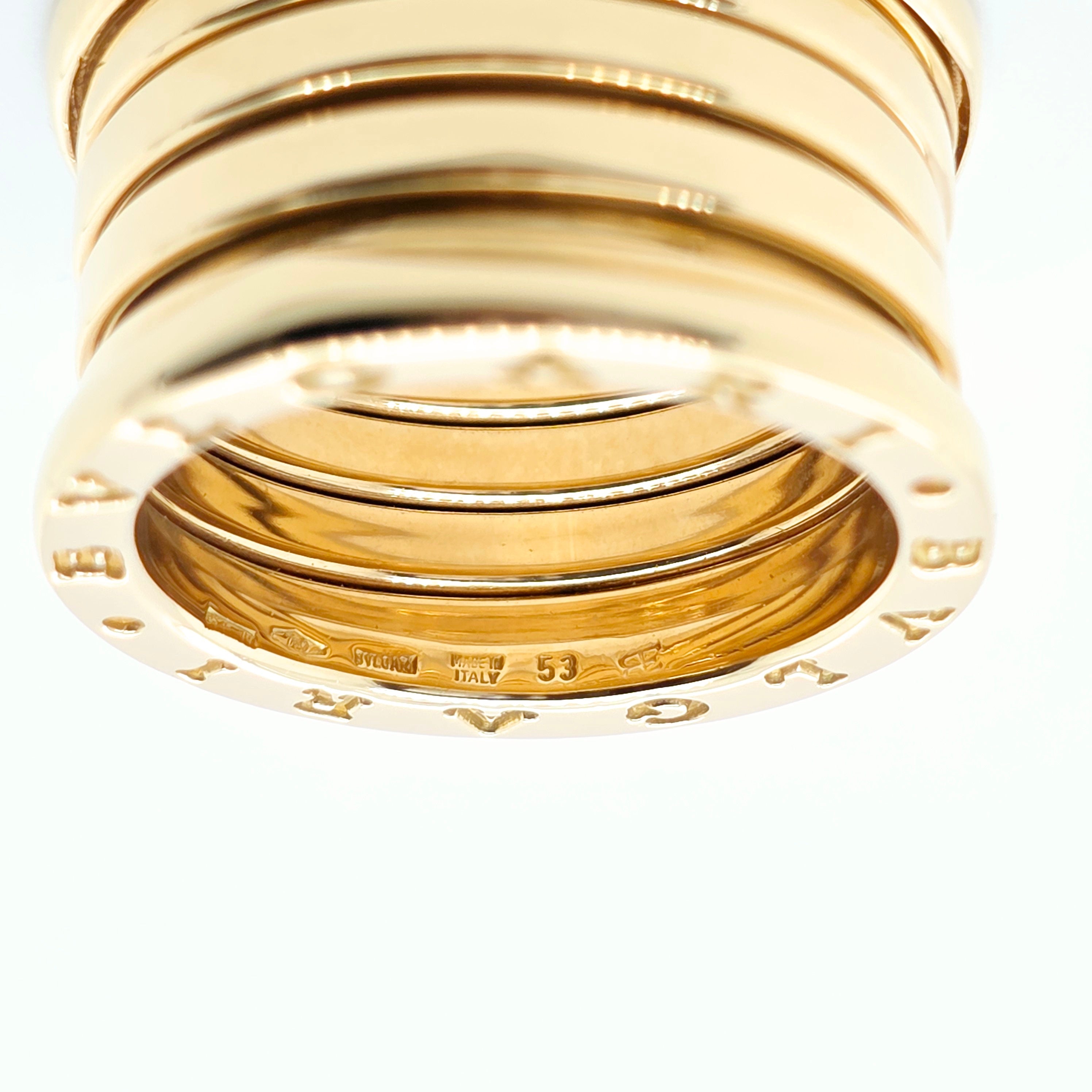 Bvlgari B.Zero1 Ring, Five-Band Design, 18ct Yellow Gold, Size 53 Chloe's Jewellers
