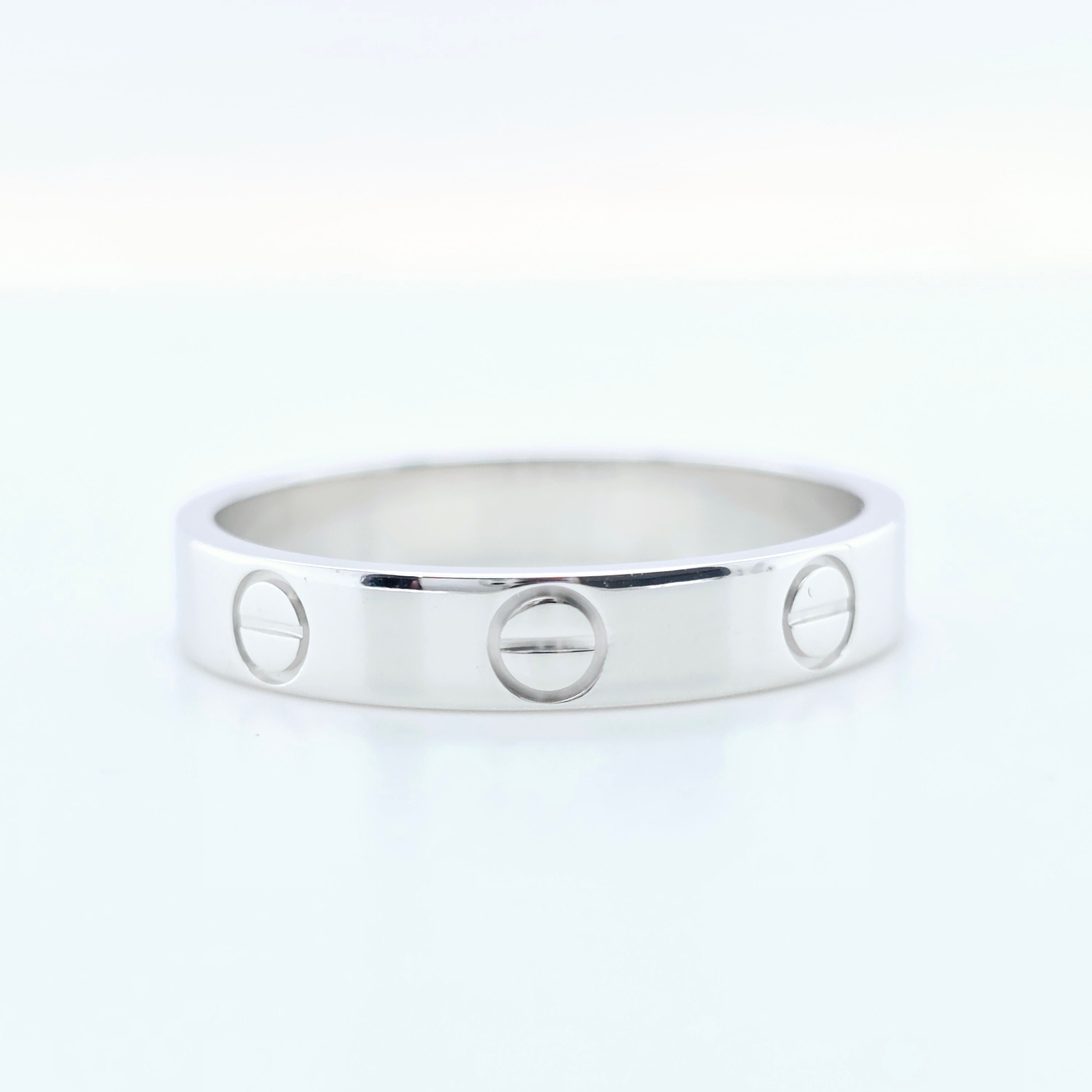 Cartier Love Ring, Small Mode, 18ct White Gold, Size 54 Chloe's Jewellers
