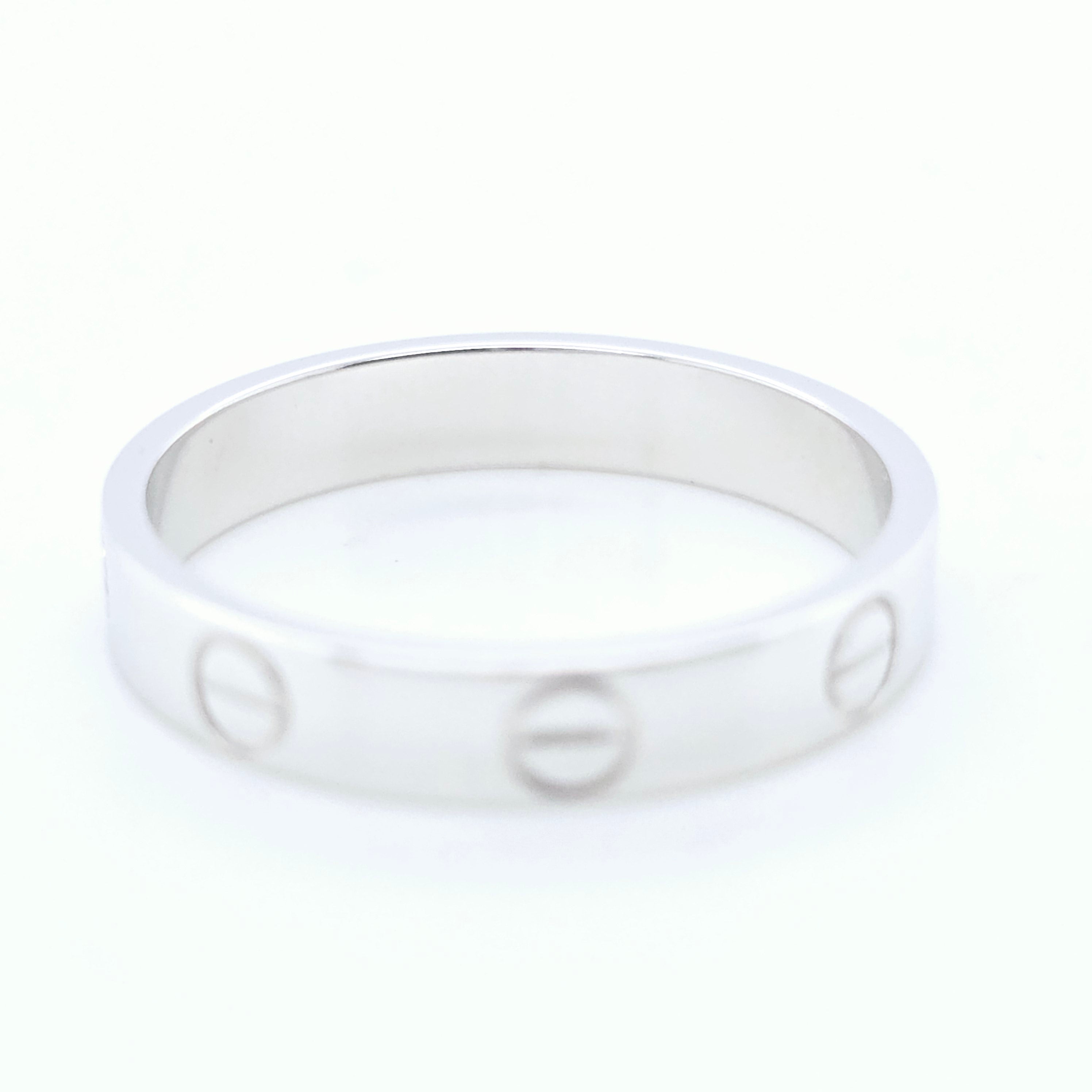 Cartier Love Ring, Small Mode, 18ct White Gold, Size 54 Chloe's Jewellers