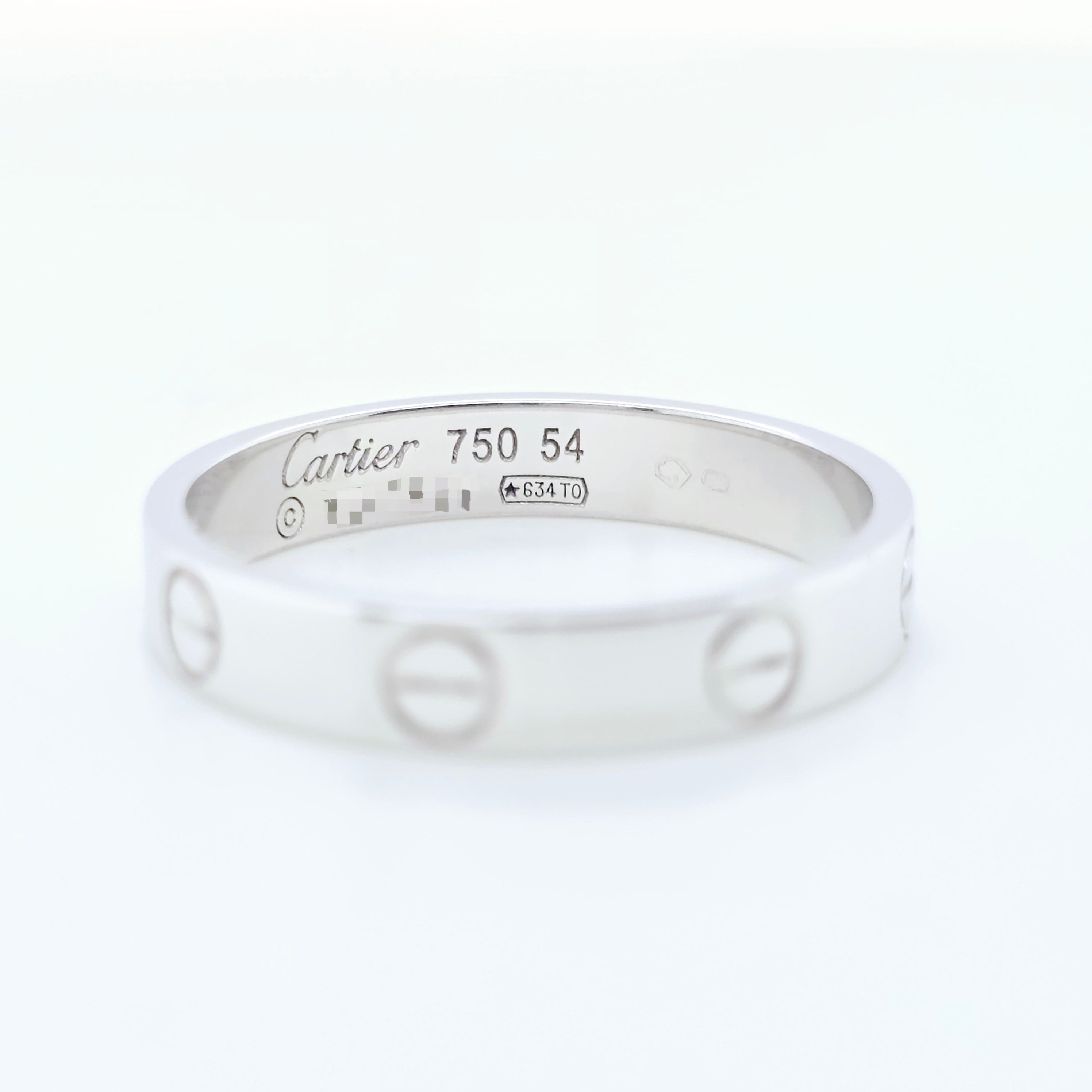 Cartier Love Ring, Small Mode, 18ct White Gold, Size 54 Chloe's Jewellers