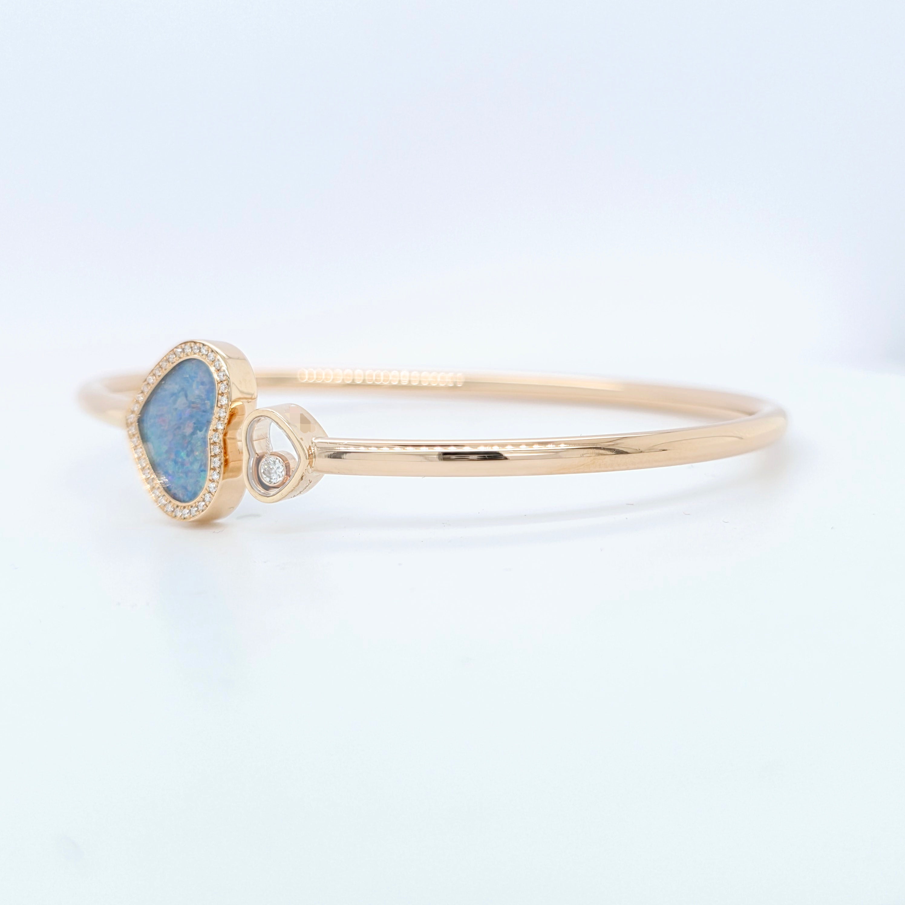 Chopard Happy Hearts Opal Bracelet, 18ct Rose Gold and Diamonds, Size 17-Medium