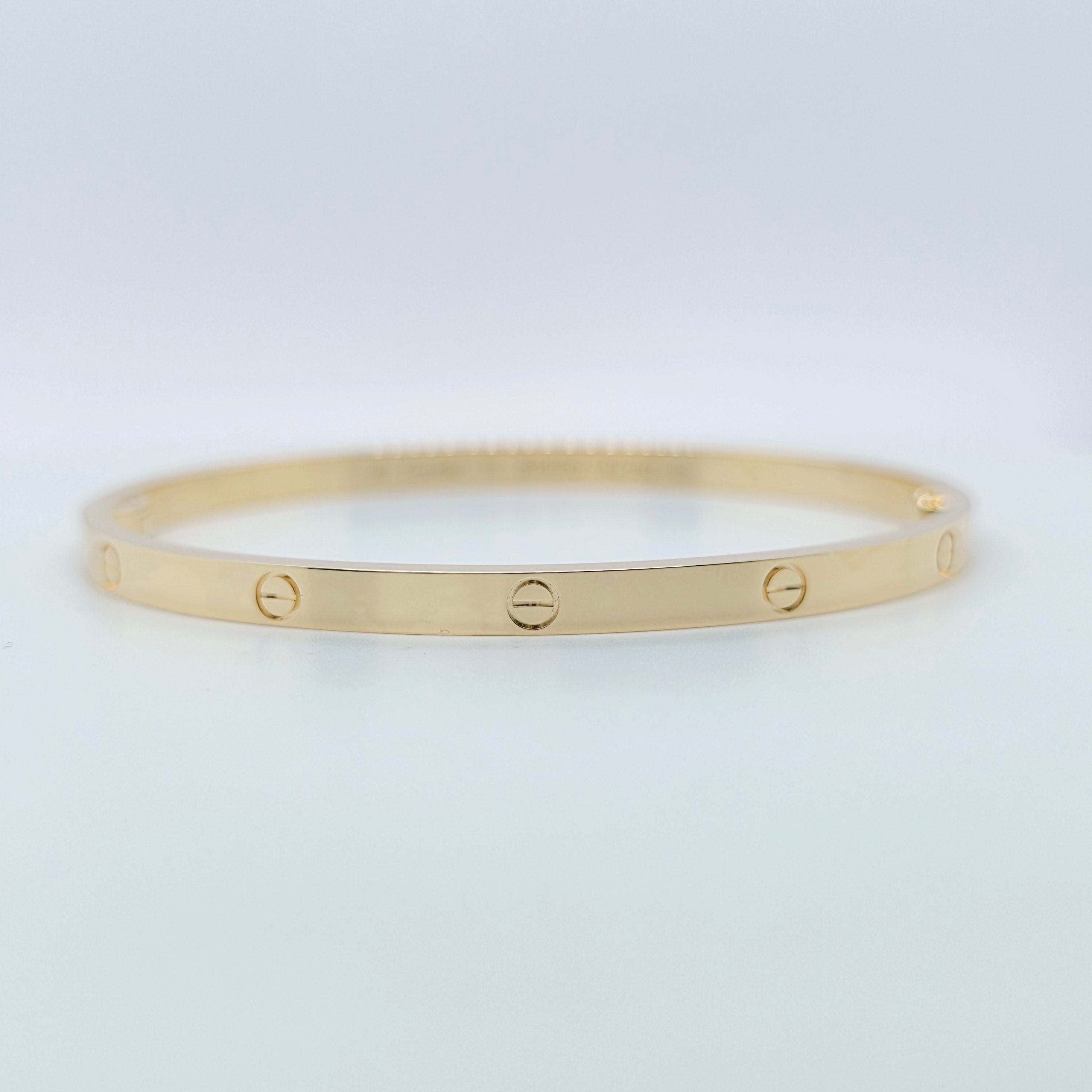 Cartier Love Bracelet, Small Model, 18ct Yellow Gold, Size 17, Box Chloe's Jewellers