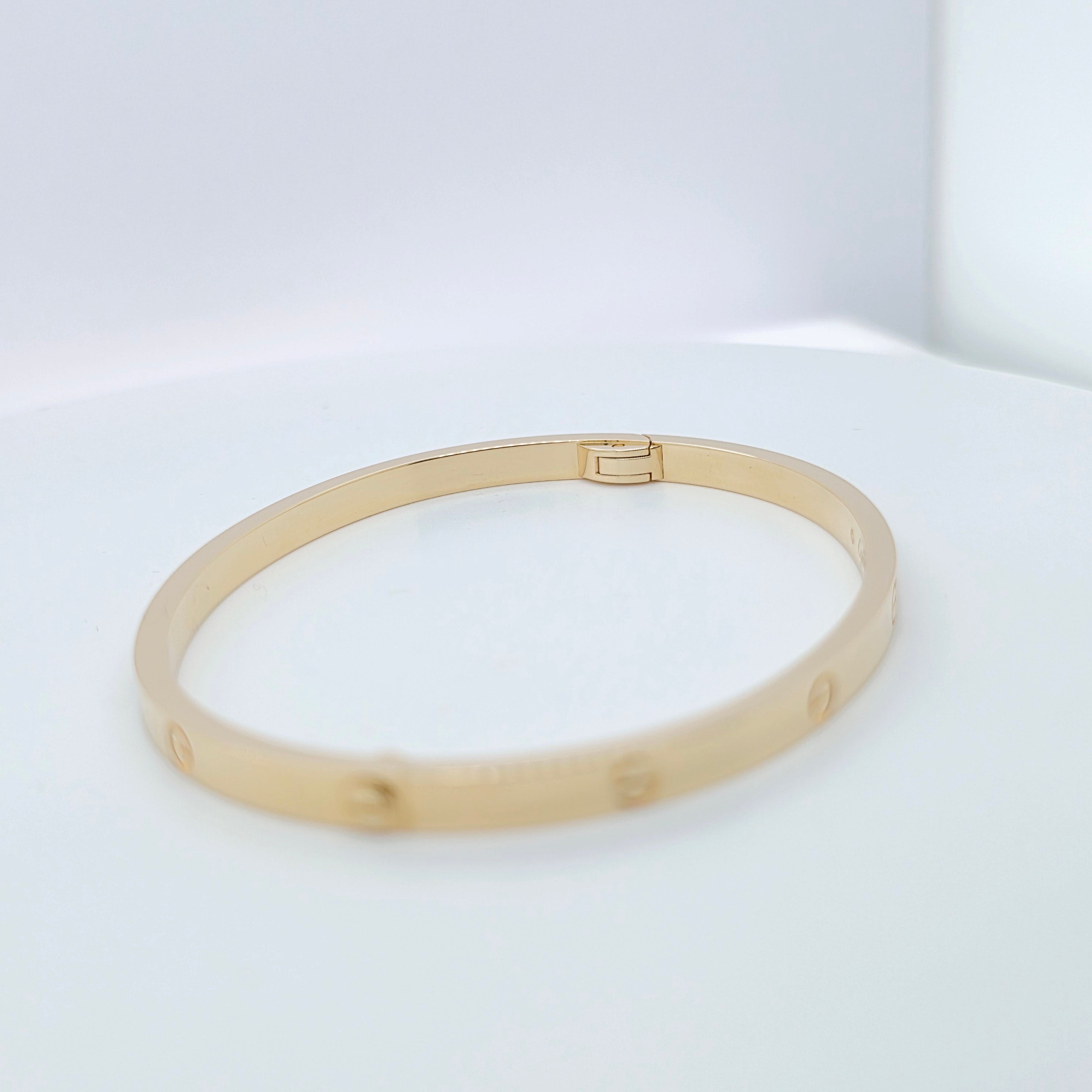 Cartier Love Bracelet, Small Model, 18ct Yellow Gold, Size 17, Box Chloe's Jewellers