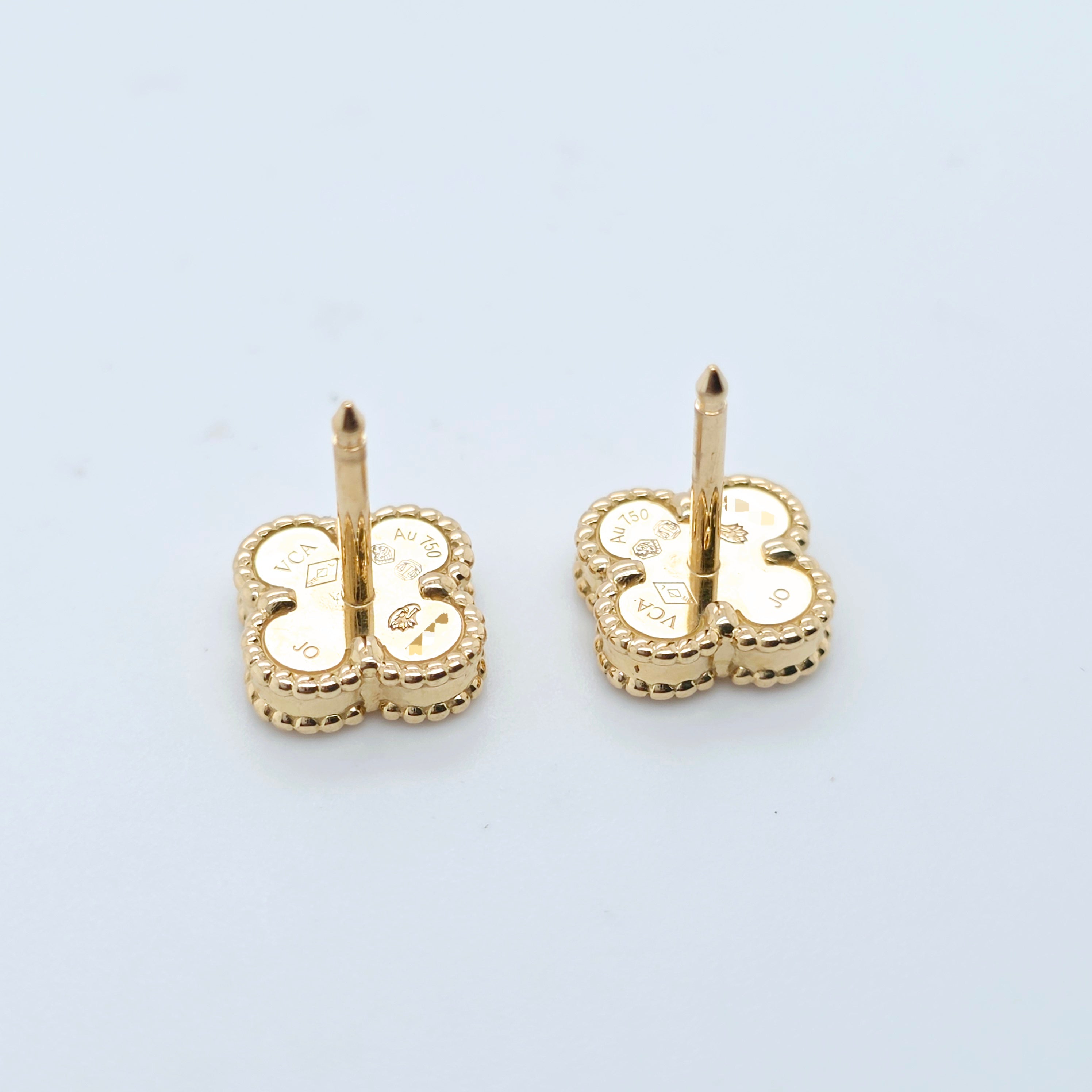 Van Cleef & Arpels Mother of Pearl Sweet Alhambra Earrings, 18ct Yellow Gold