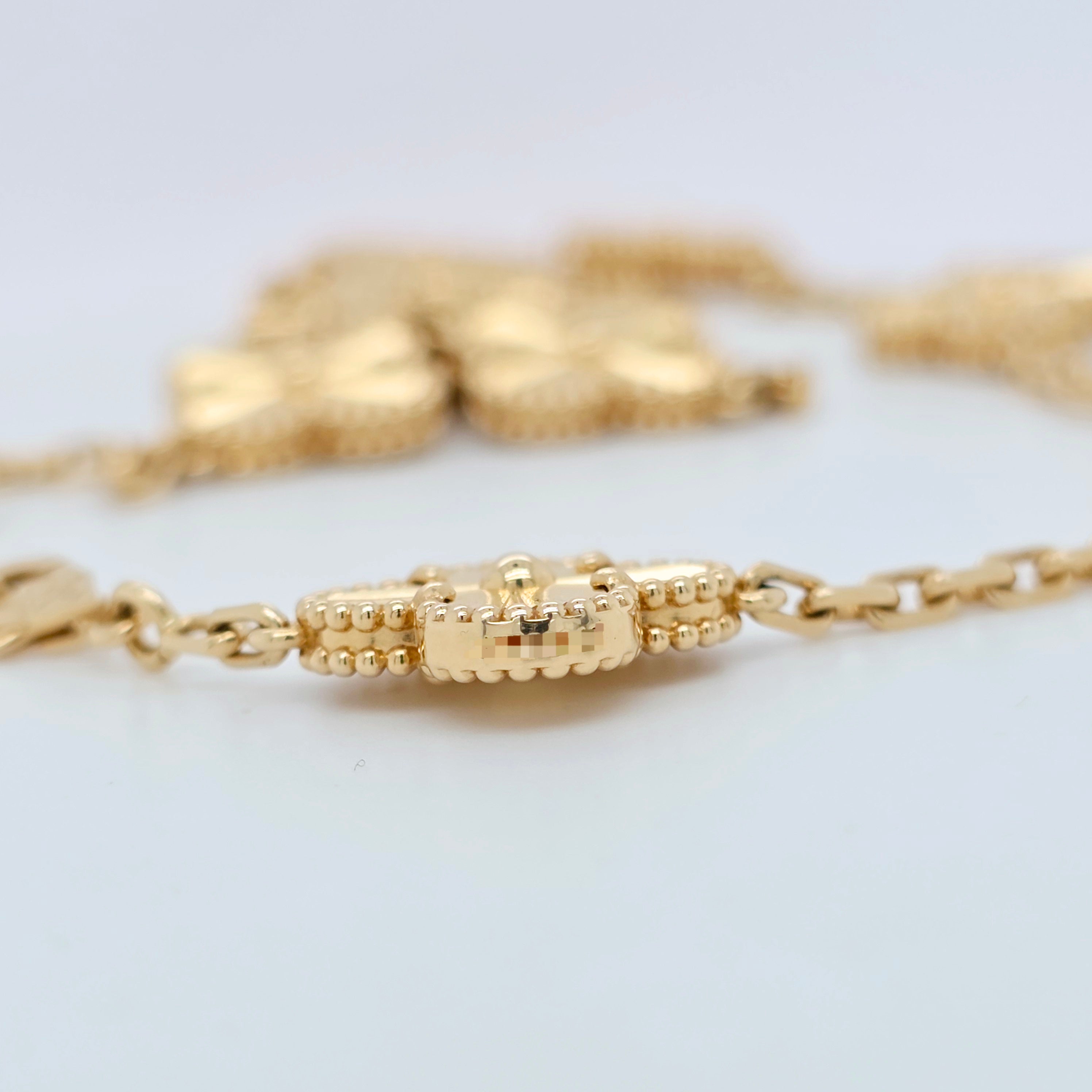 Van Cleef & Arpels Vintage Alhambra Necklace, 10 motifs, 18ct Yellow Gold, Box Chloe's Jewellers