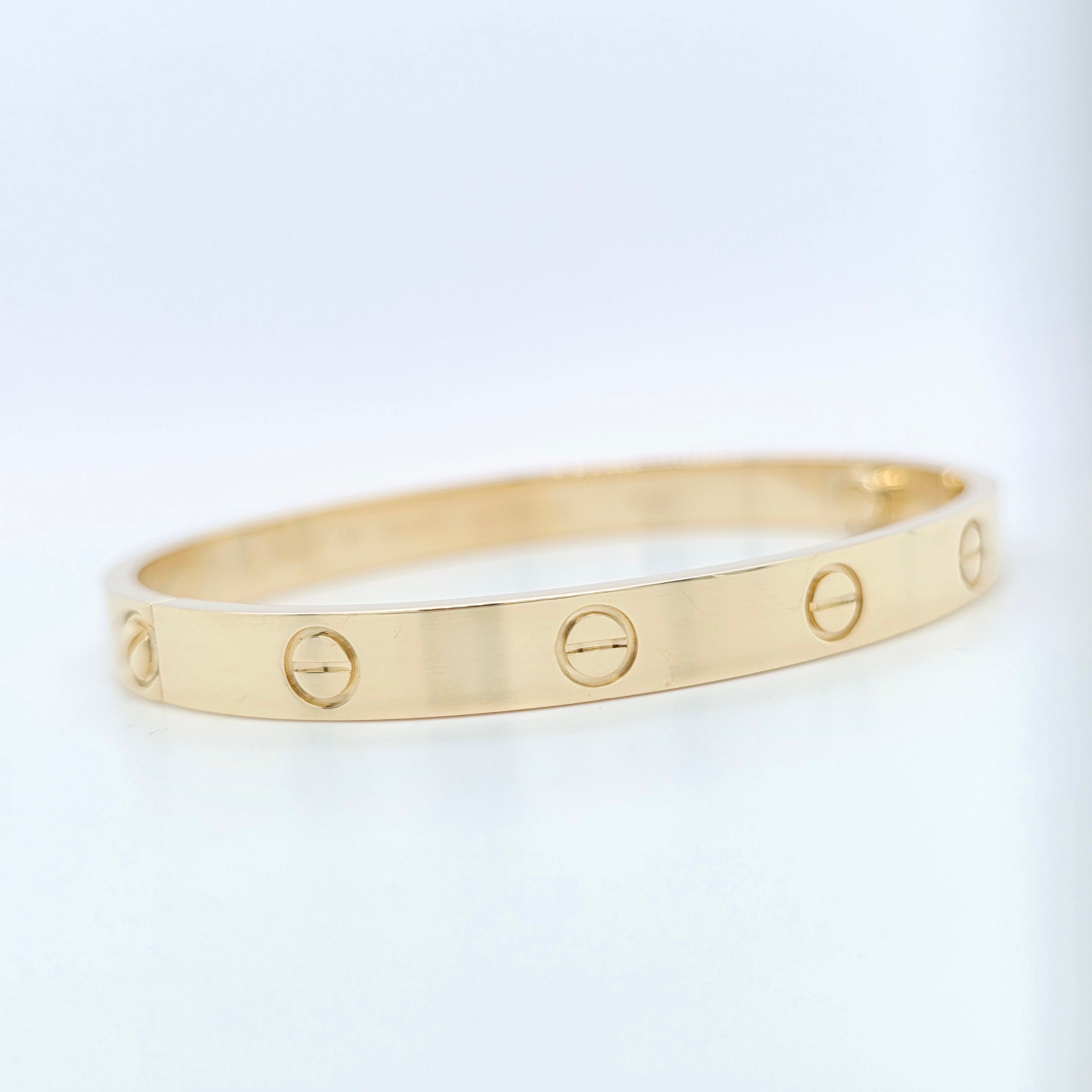 Cartier Love Bracelet, Classic Model, Size 17, 18ct Yellow Gold, Cartier Box Chloe's Jewellers