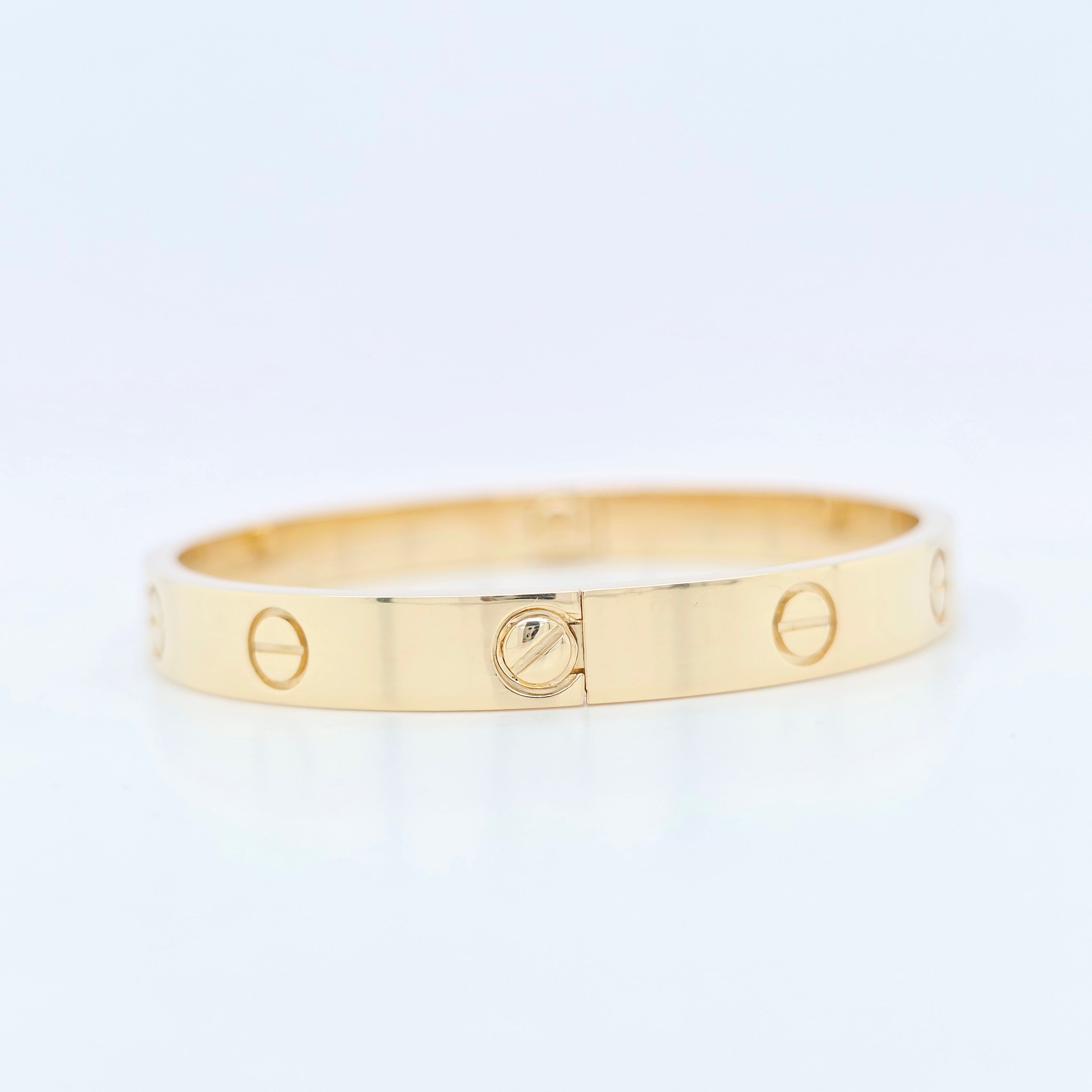 Cartier Love Bracelet, Classic Model, Size 17, 18ct Yellow Gold, Cartier Box Chloe's Jewellers