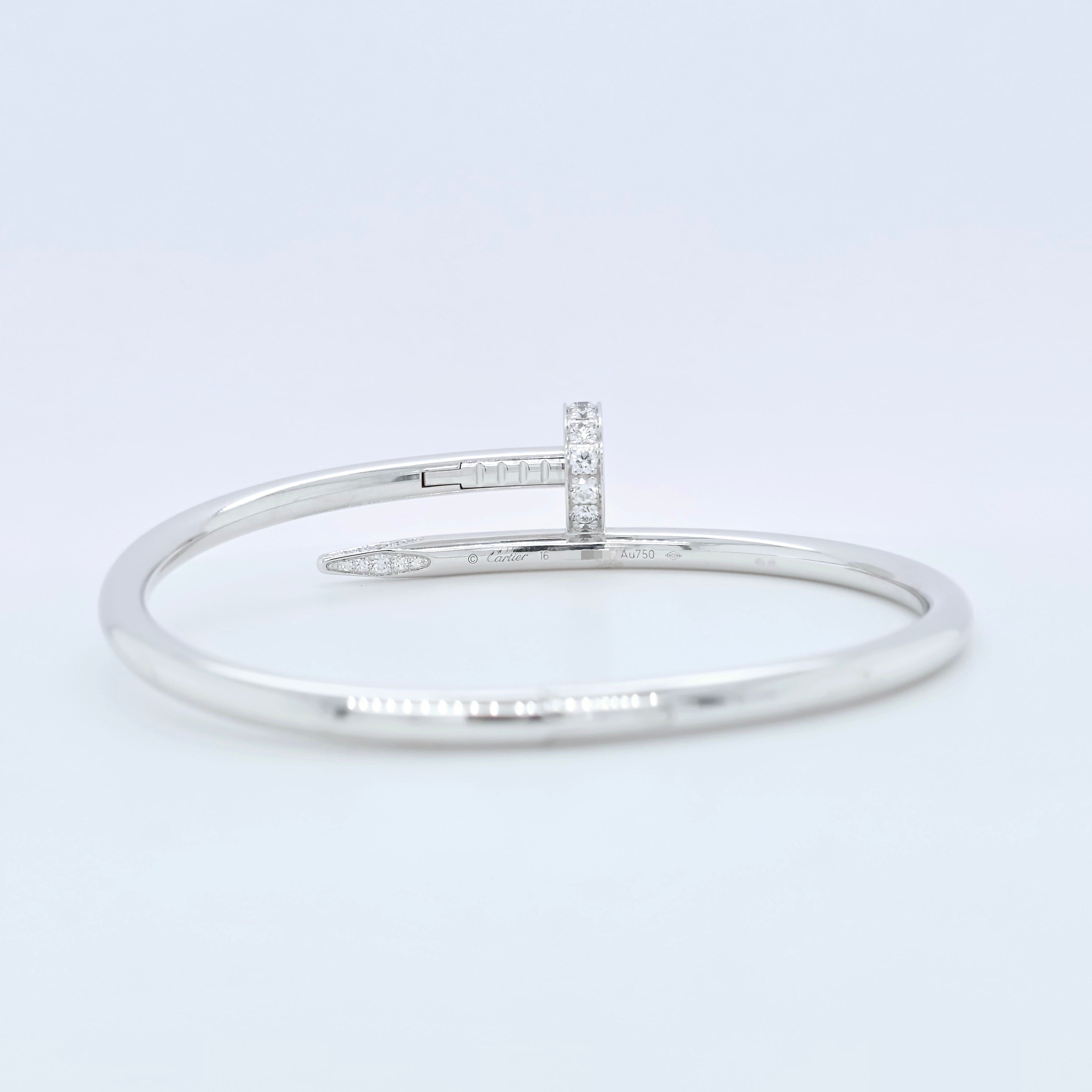 Cartier Juste Un Clou Bracelet, Classic Model, Diamonds, 18ct, Size 16, Box Chloe's Jewellers