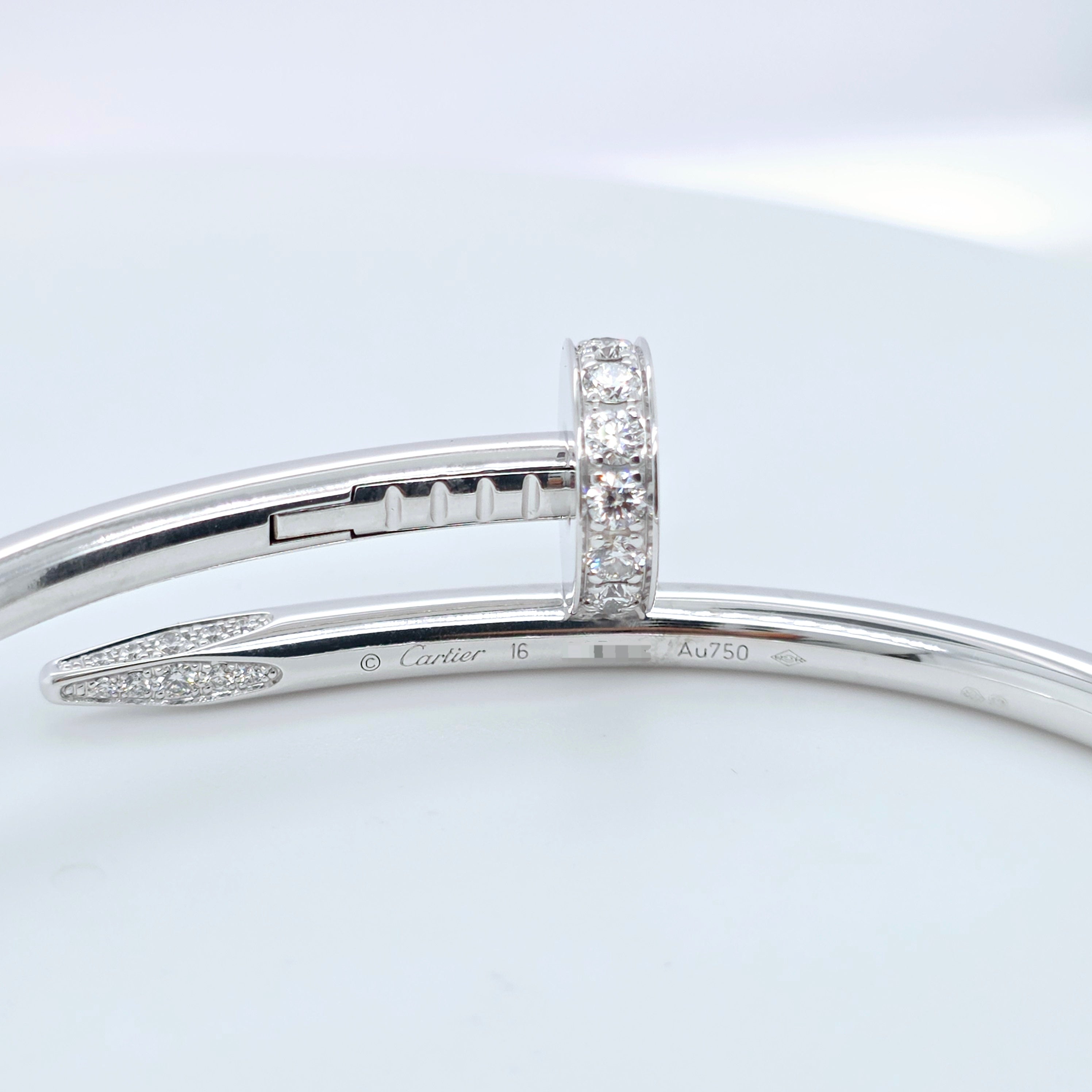 Cartier Juste Un Clou Bracelet, Classic Model, Diamonds, 18ct, Size 16, Box Chloe's Jewellers