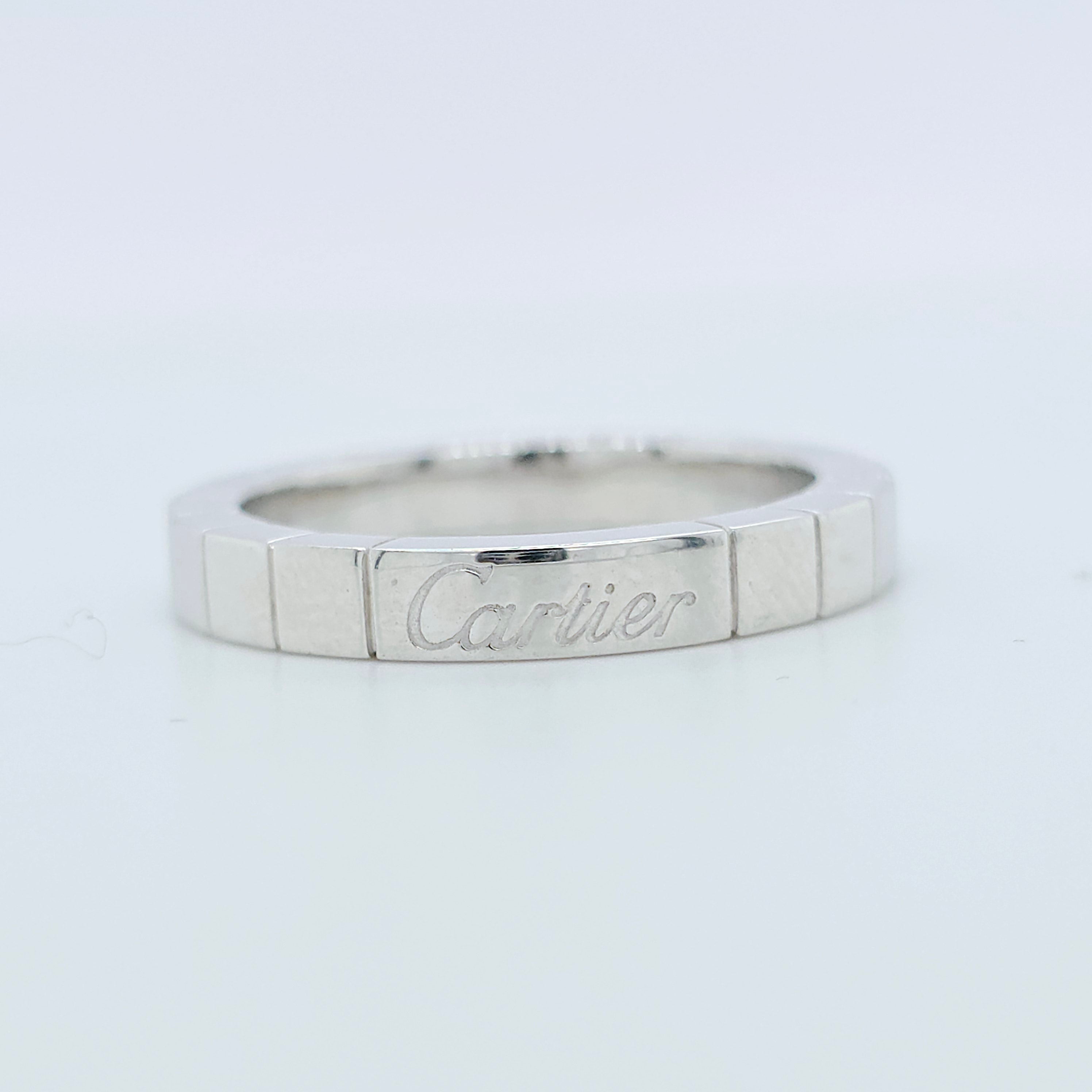 Cartier Lanieres Ring, 18ct White Gold, Size 52 / L 1/2