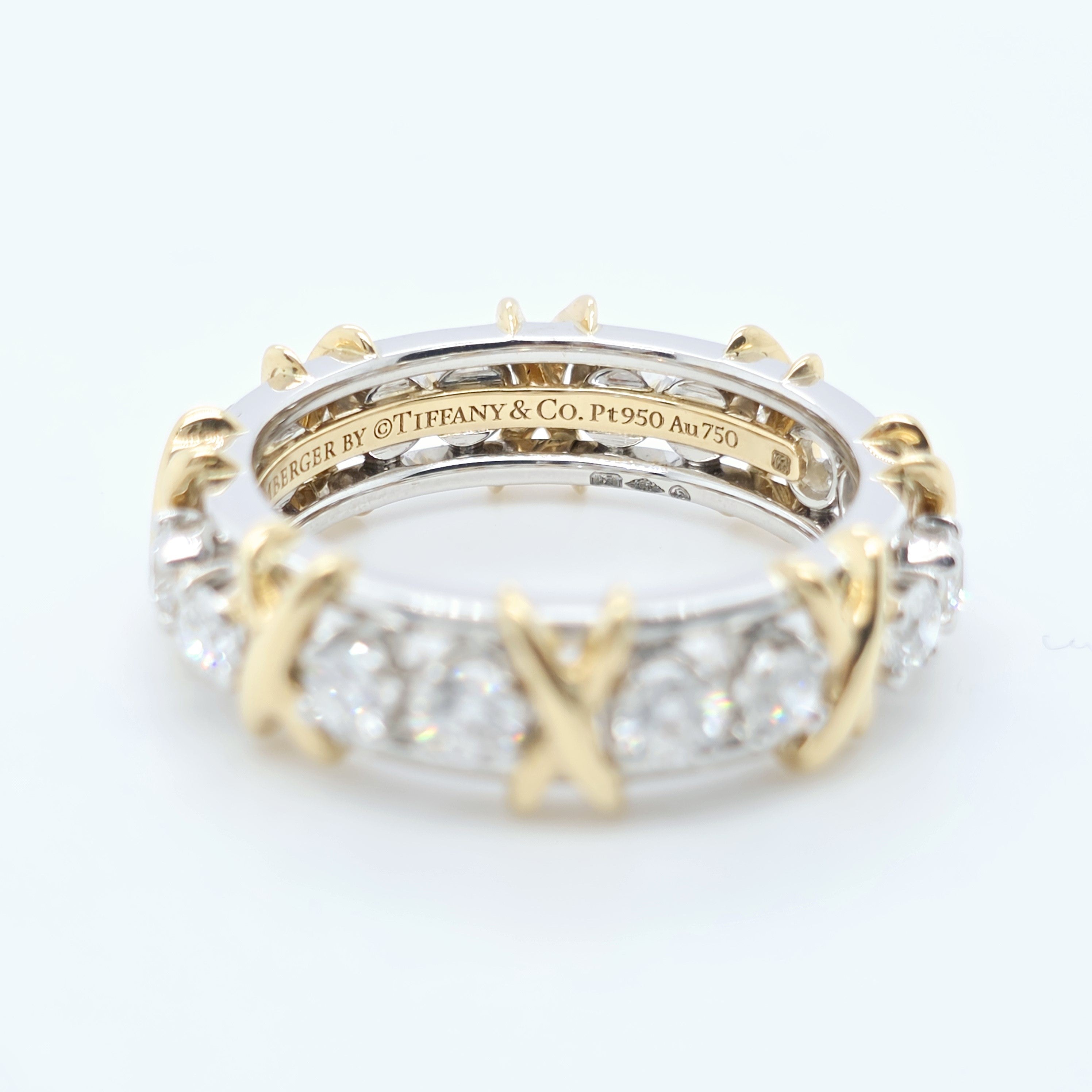 Tiffany & Co. Sixteen Stone Schlumberger Diamond Ring, Platinum & 18ct Yellow Gold Chloe's Jewellers
