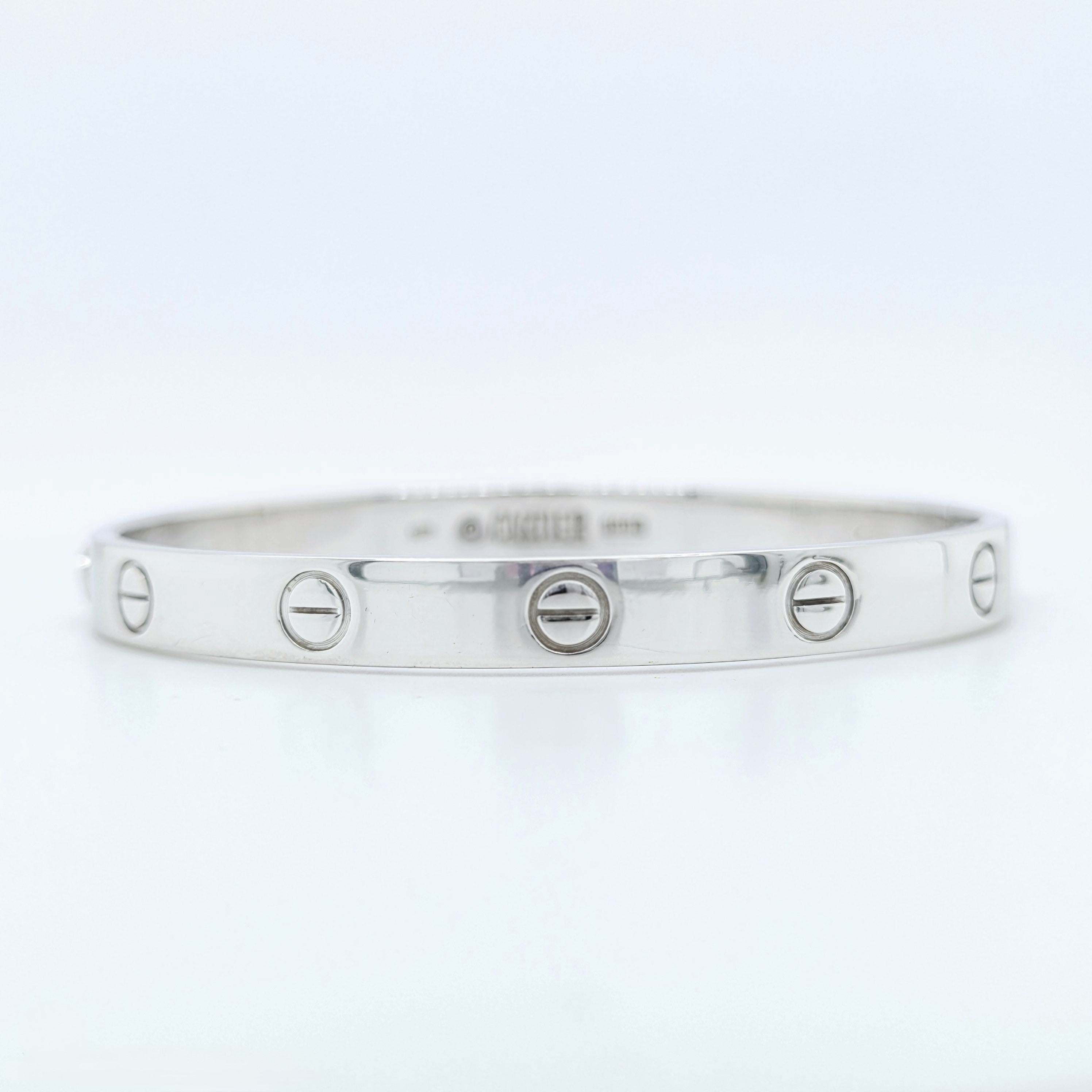 Cartier Love Bracelet, Classic Model, 18ct White Gold, Size 17, Box & 2000 Papers Chloe's Jewellers
