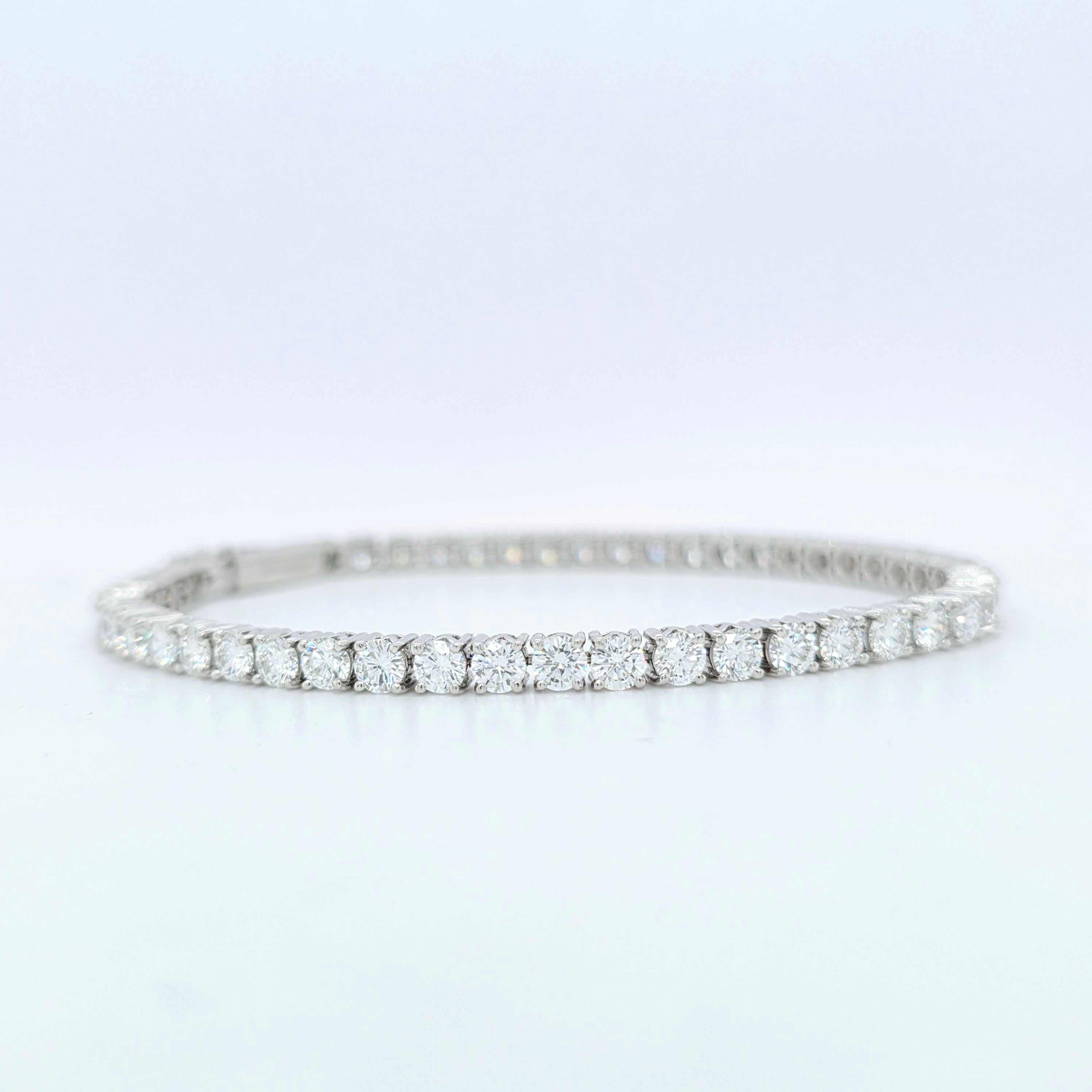 Boodles Round Brilliant Cut Diamond Line Bracelet, 7.80cts,Platinum, 7.5 Inches Chloe's Jewellers