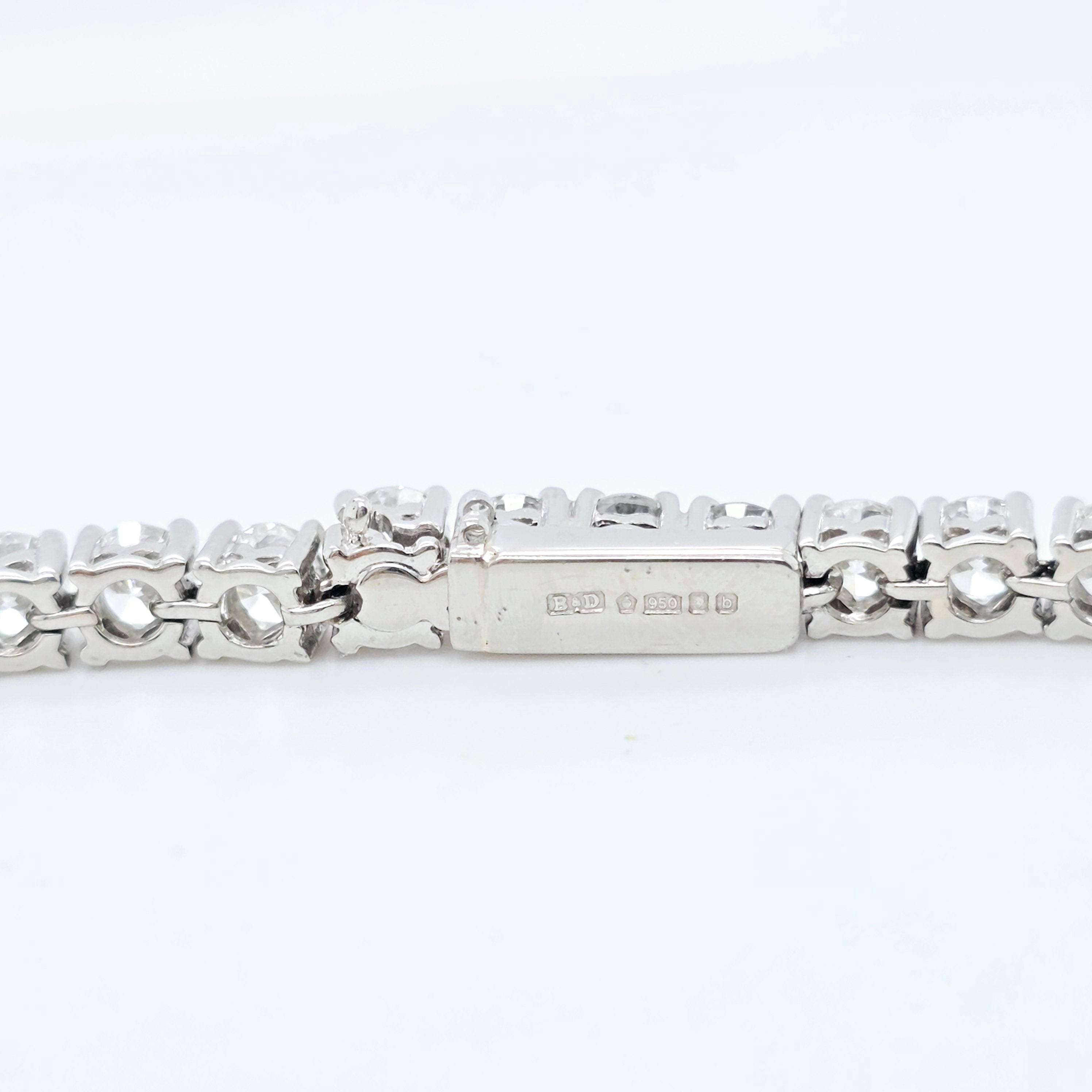Boodles Round Brilliant Cut Diamond Line Bracelet, 7.80cts,Platinum, 7.5 Inches Chloe's Jewellers