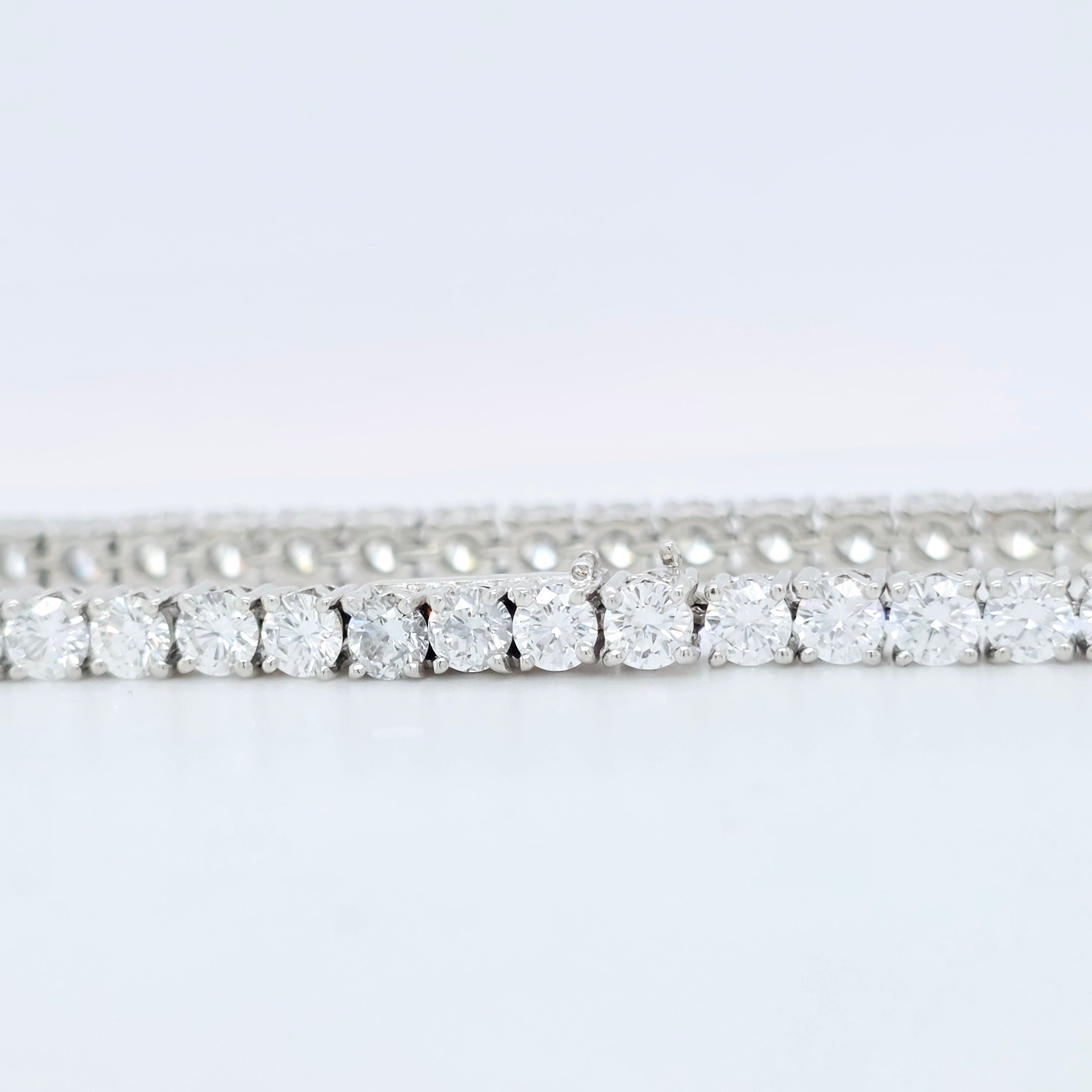 Boodles Round Brilliant Cut Diamond Line Bracelet, 7.80cts,Platinum, 7.5 Inches Chloe's Jewellers
