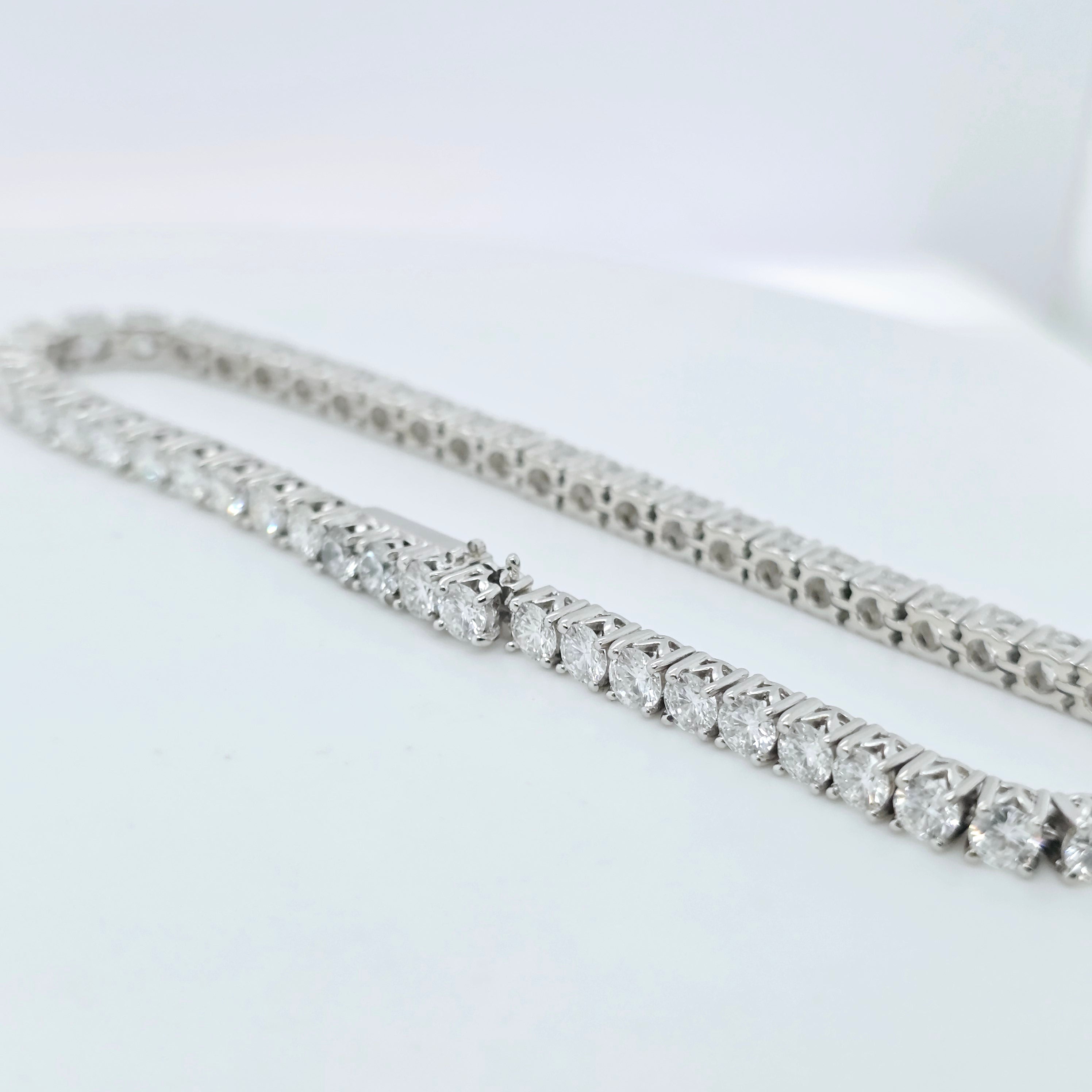 Boodles Round Brilliant Cut Diamond Line Bracelet, 7.80cts,Platinum, 7.5 Inches Chloe's Jewellers