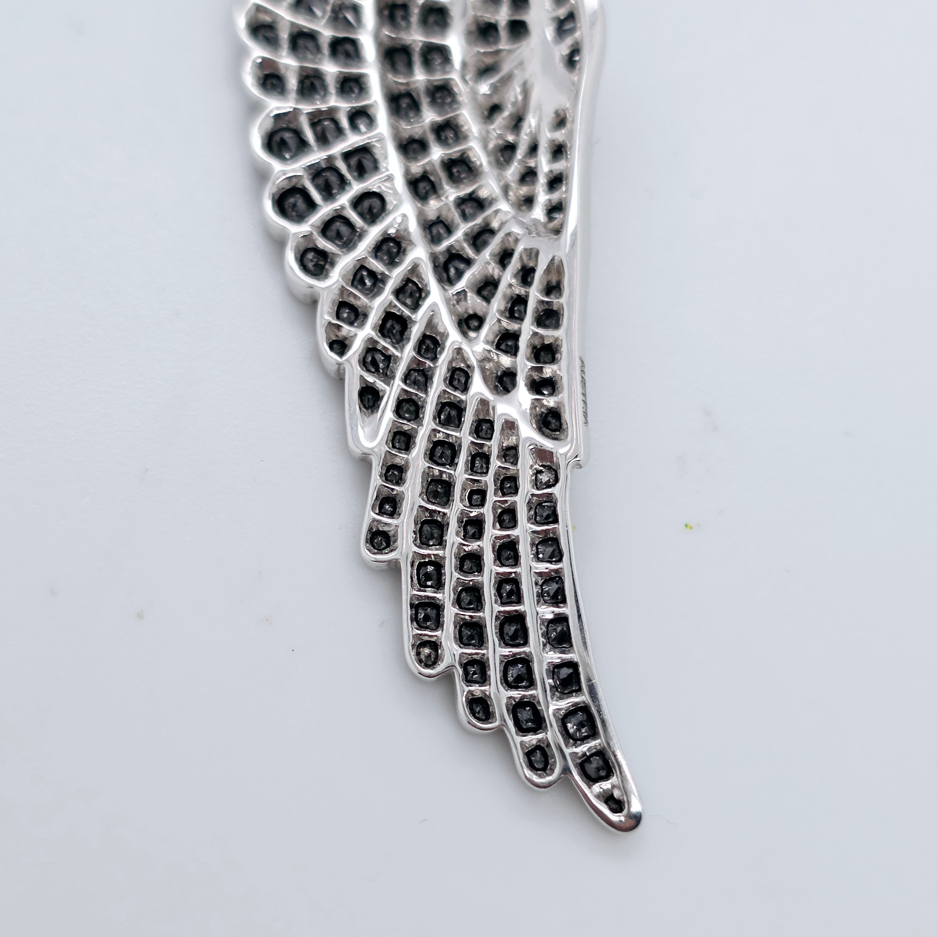 Garrard Black Diamond Wing Necklace, 17.5 Inches, 18ct White Gold, Box Chloe's Jewellers