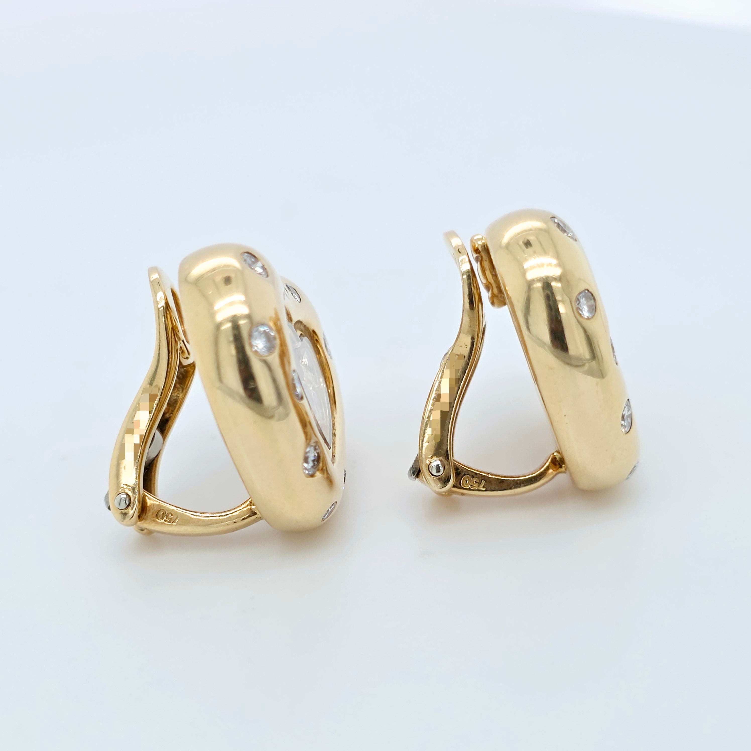 Chopard “Happy Diamonds” Heart Shape Earrings, 18ct Yellow Gold, Clip On Chloe's Jewellers