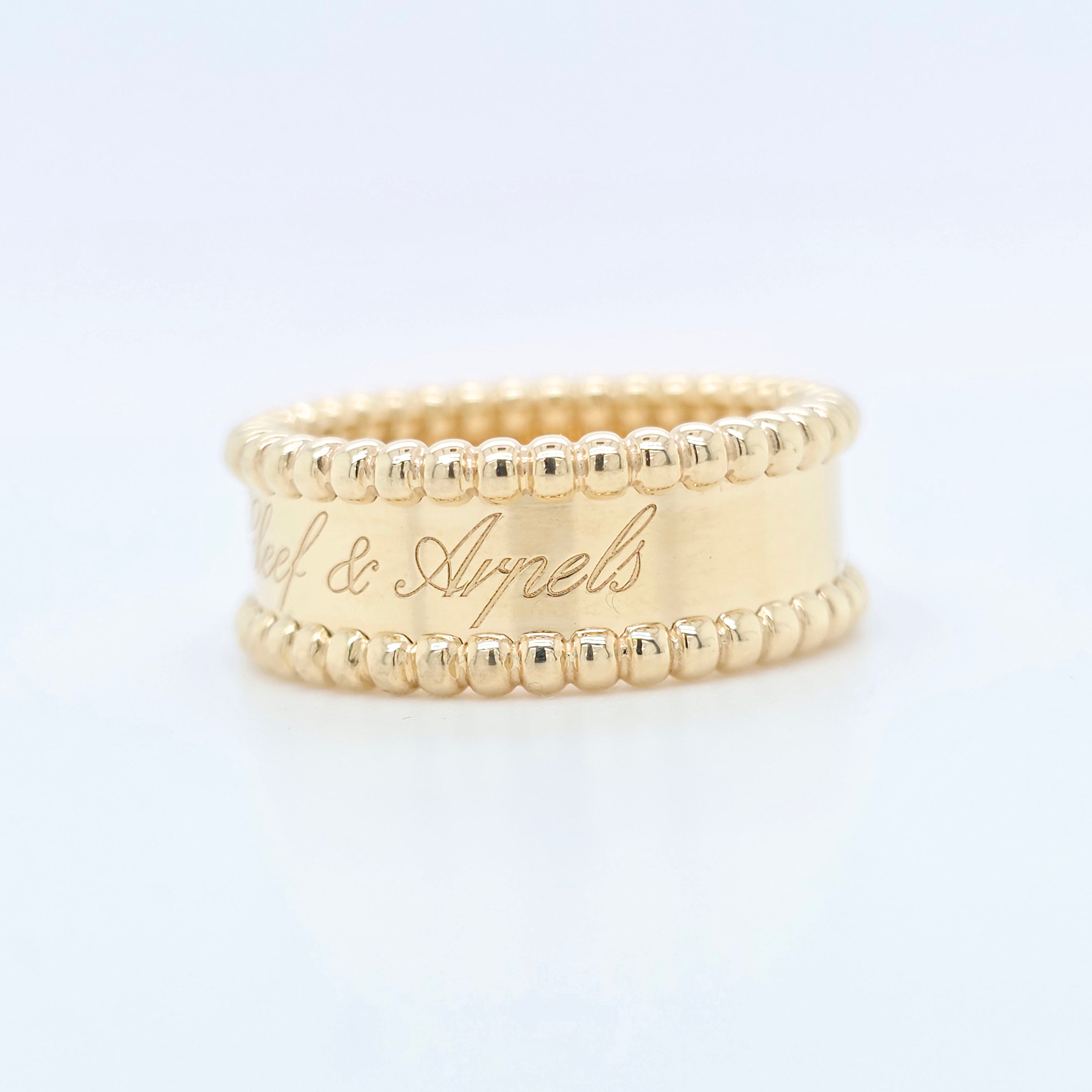 Van Cleef & Arpels Perlee Signature Ring, 18ct Yellow Gold, Size 53/ M 1/2 Chloe's Jewellers