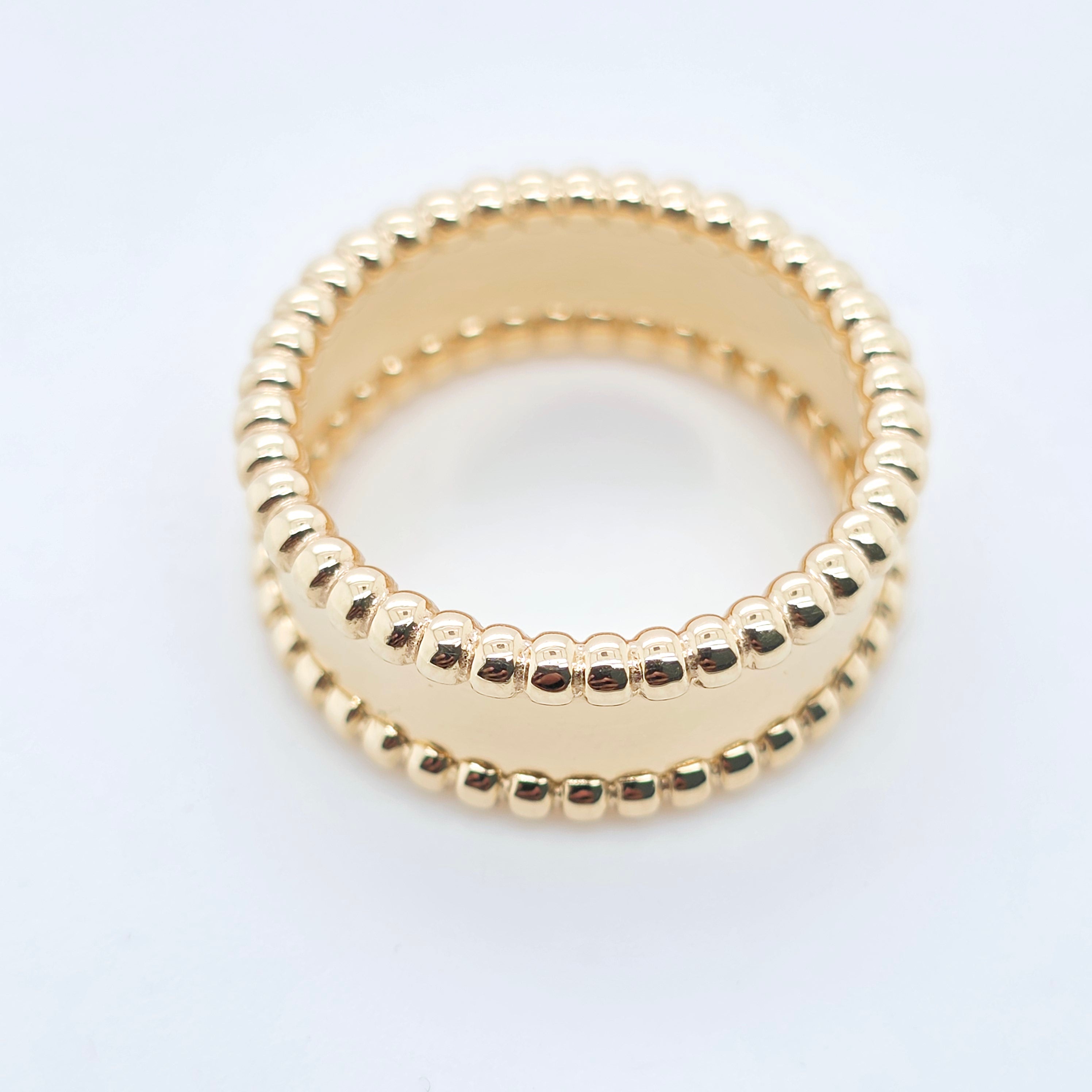 Van Cleef & Arpels Perlee Signature Ring, 18ct Yellow Gold, Size 53/ M 1/2 Chloe's Jewellers