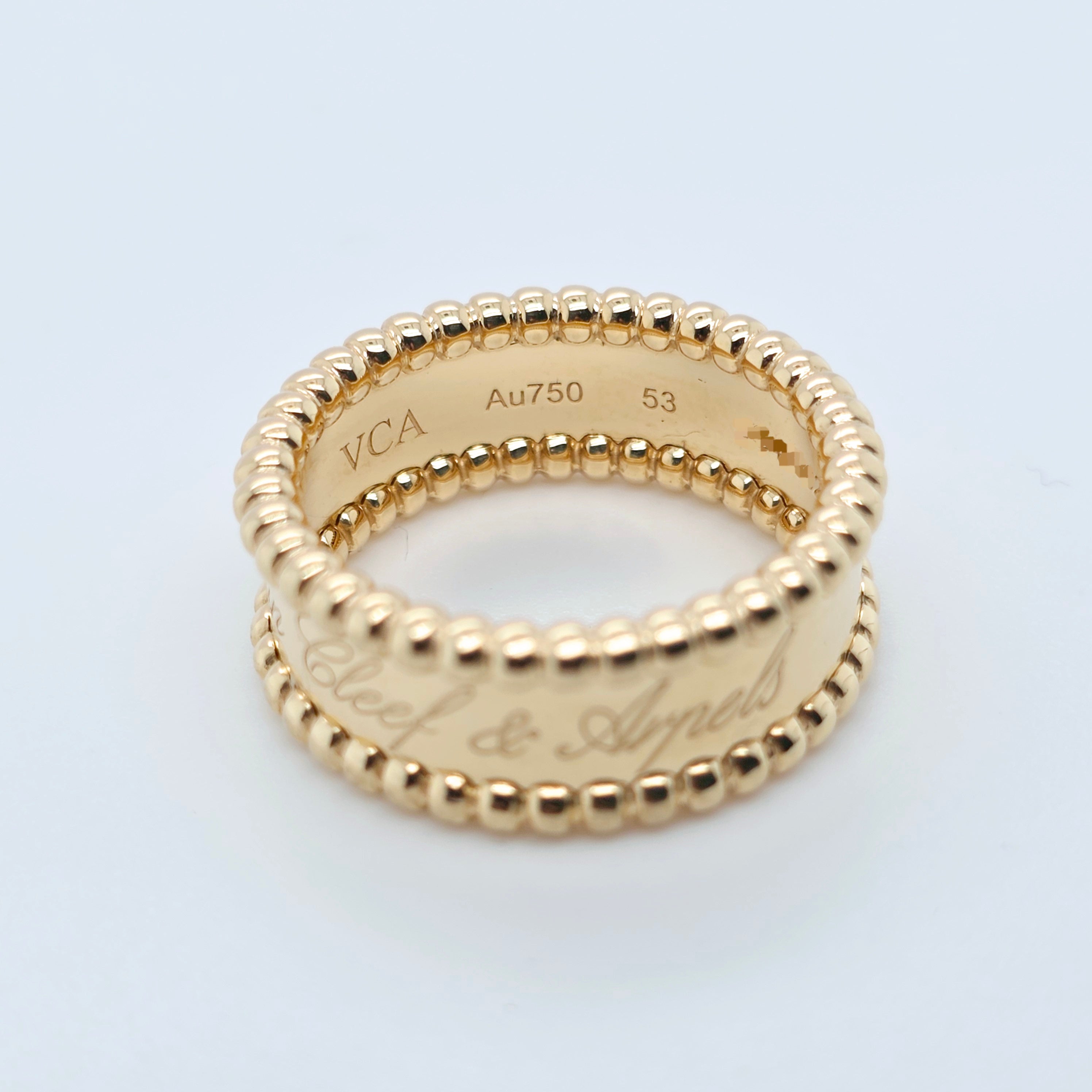 Van Cleef & Arpels Perlee Signature Ring, 18ct Yellow Gold, Size 53/ M 1/2 Chloe's Jewellers