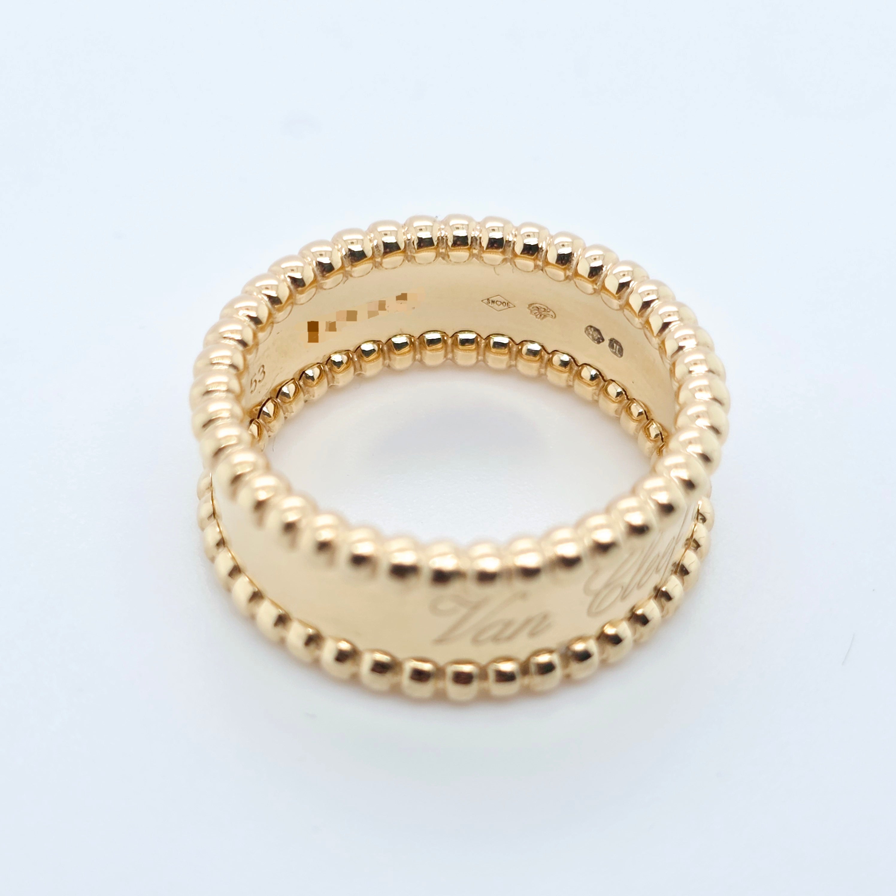 Van Cleef & Arpels Perlee Signature Ring, 18ct Yellow Gold, Size 53/ M 1/2 Chloe's Jewellers