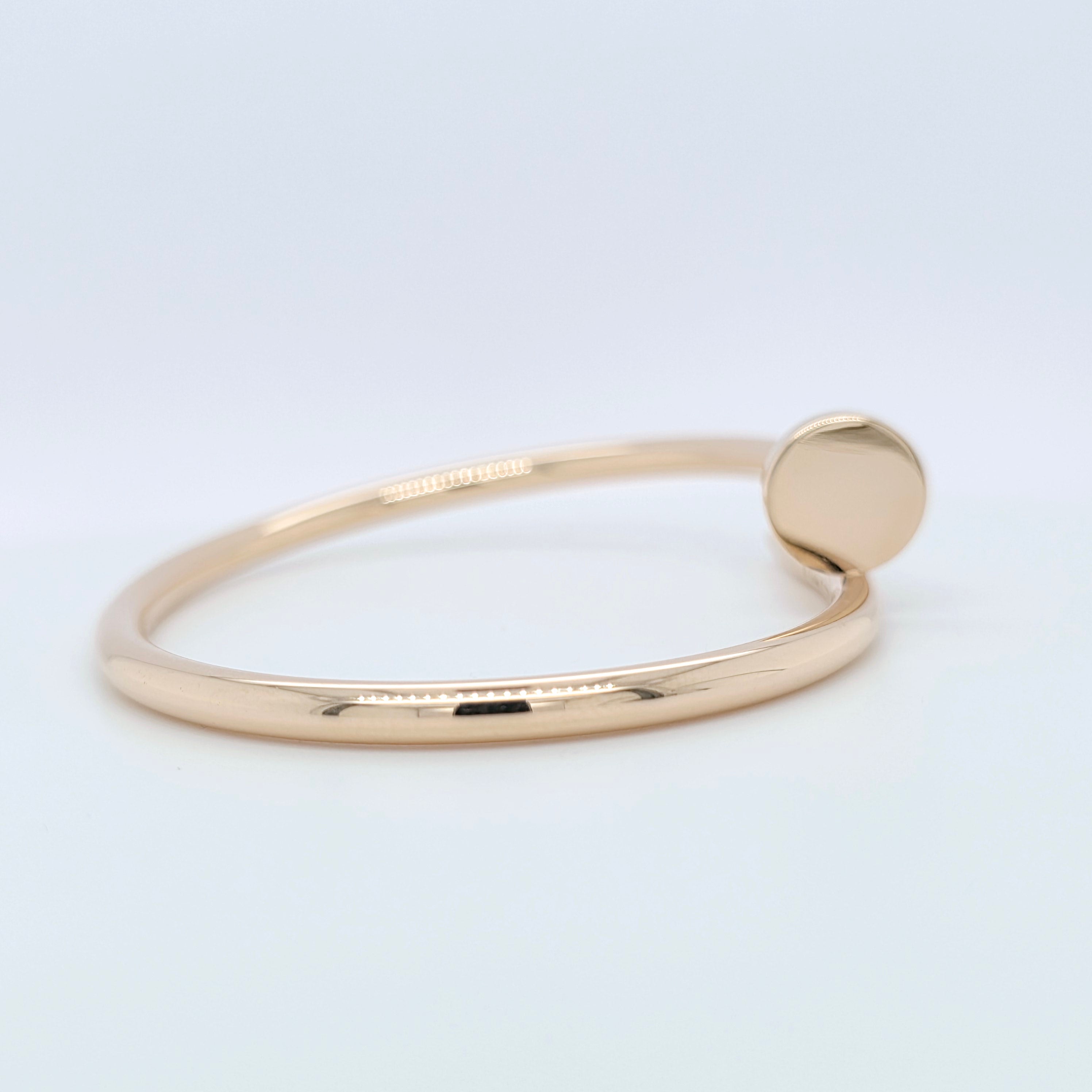 Cartier Juste Un Clou Bracelet, Classic Model, 18ct Rose Gold, Size 17, Pouch Chloe's Jewellers
