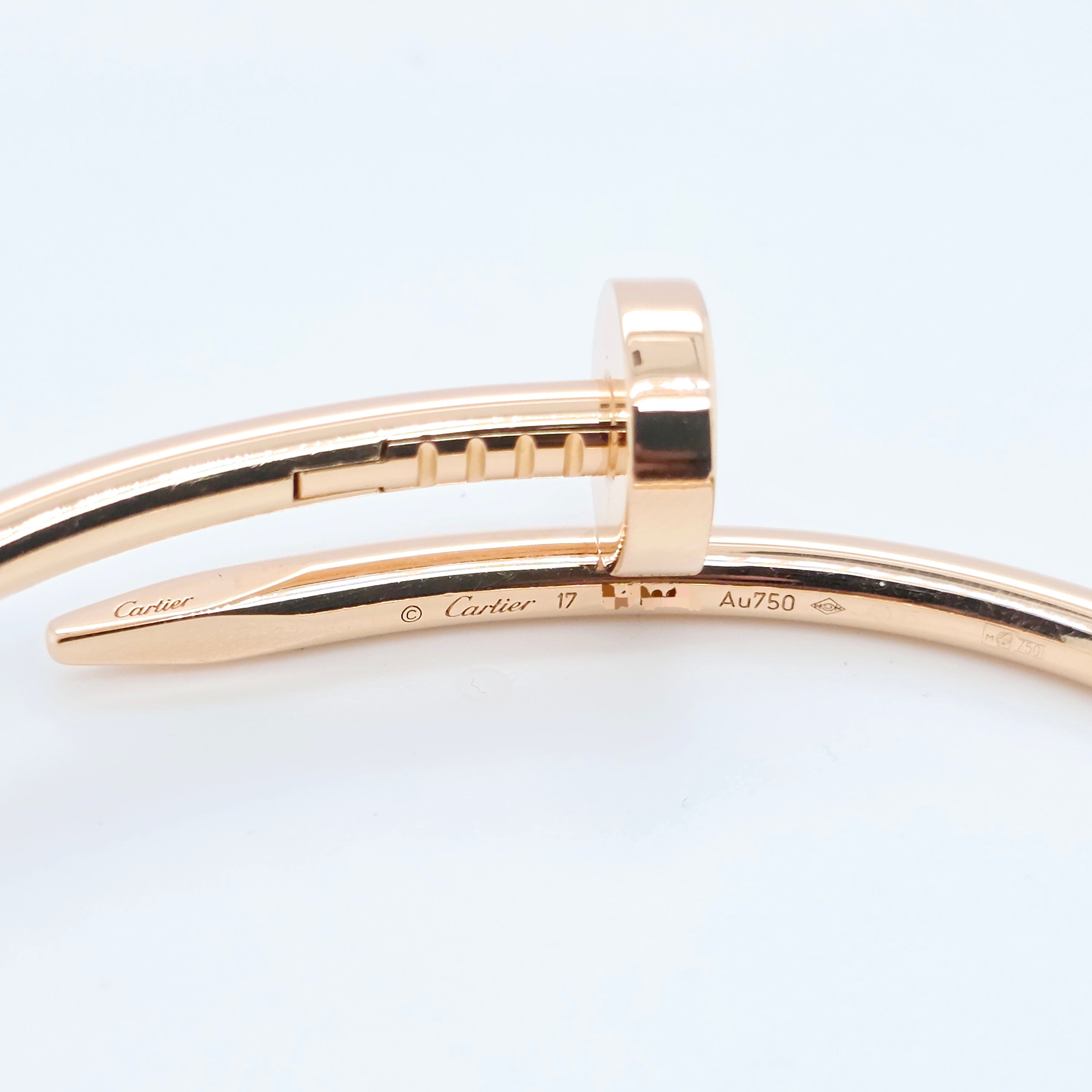 Cartier Juste Un Clou Bracelet, Classic Model, 18ct Rose Gold, Size 17, Pouch Chloe's Jewellers