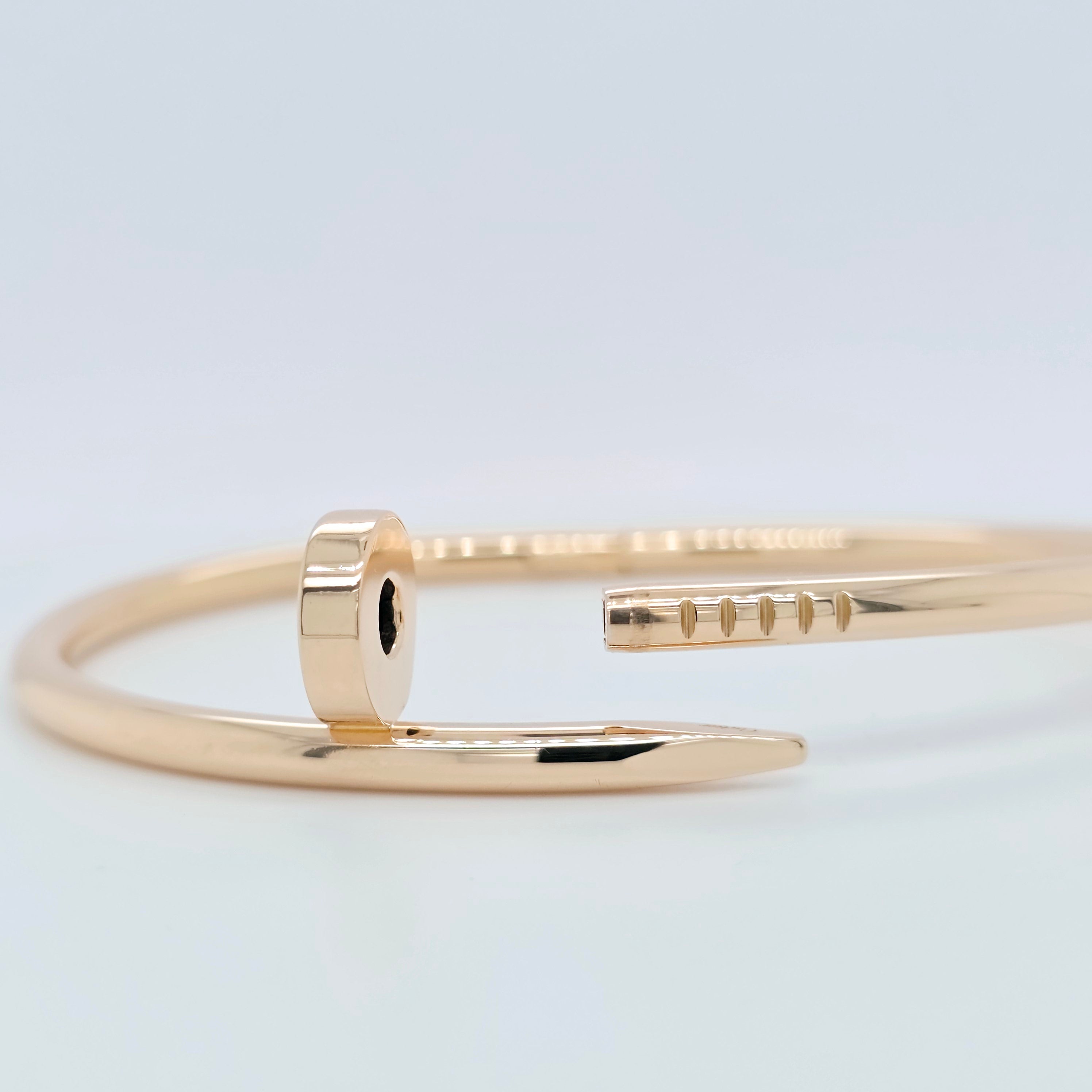 Cartier Juste Un Clou Bracelet, Classic Model, 18ct Rose Gold, Size 17, Pouch Chloe's Jewellers