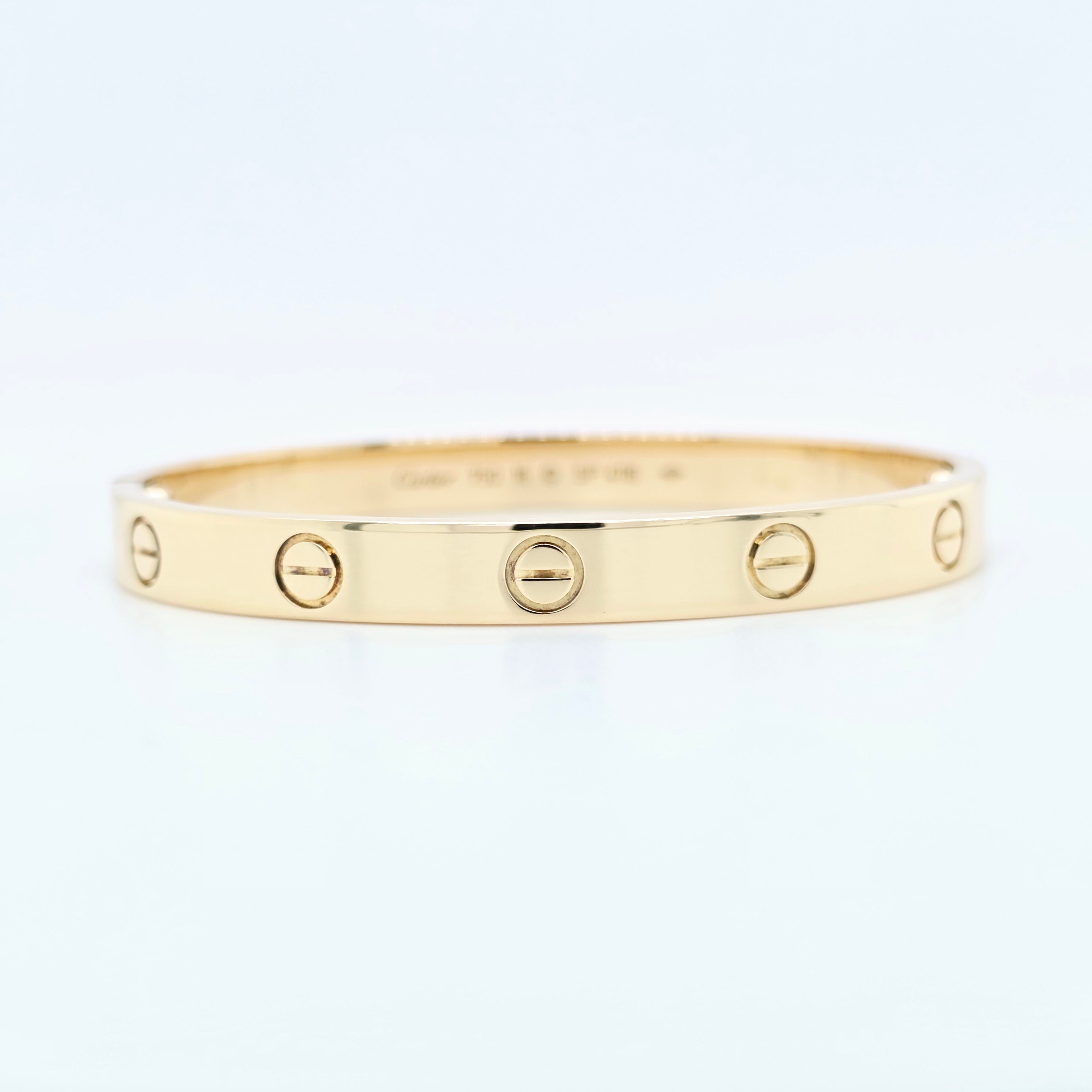 Cartier Love Bracelet, Classic Model, 18ct Yellow Gold, Size 16, Cartier Box Chloe's Jewellers