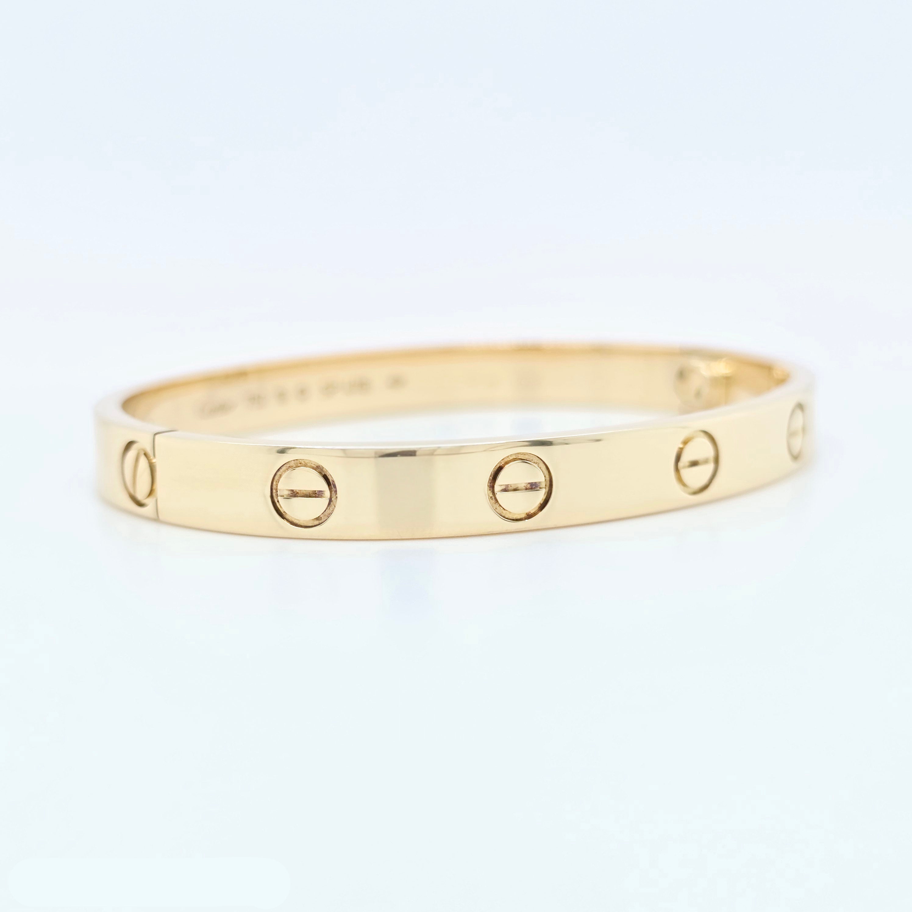 Cartier Love Bracelet, Classic Model, 18ct Yellow Gold, Size 16, Cartier Box Chloe's Jewellers