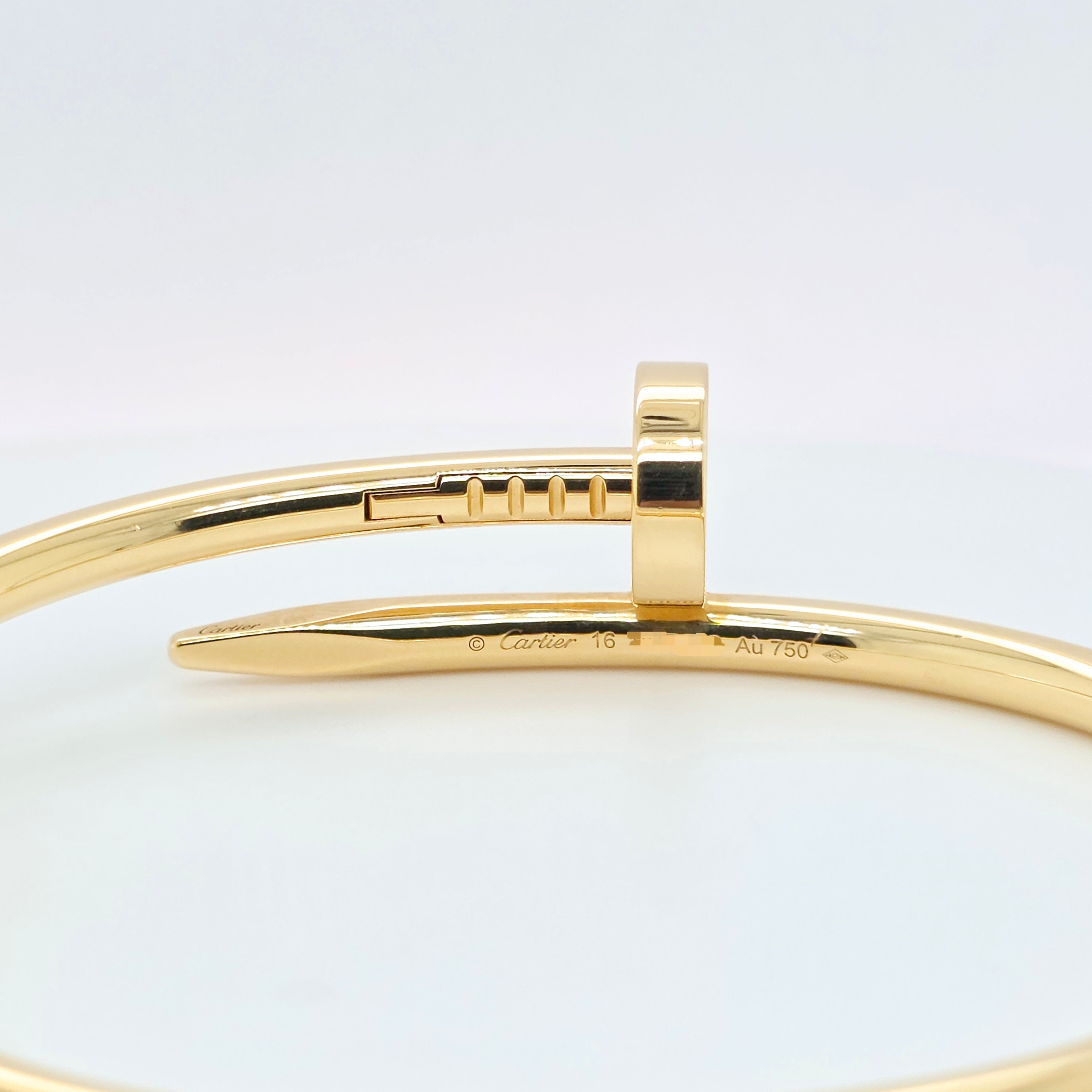 Cartier Juste Un Clou Bracelet, Classic Model, 18ct Yellow Gold, Size 16, Box Chloe's Jewellers