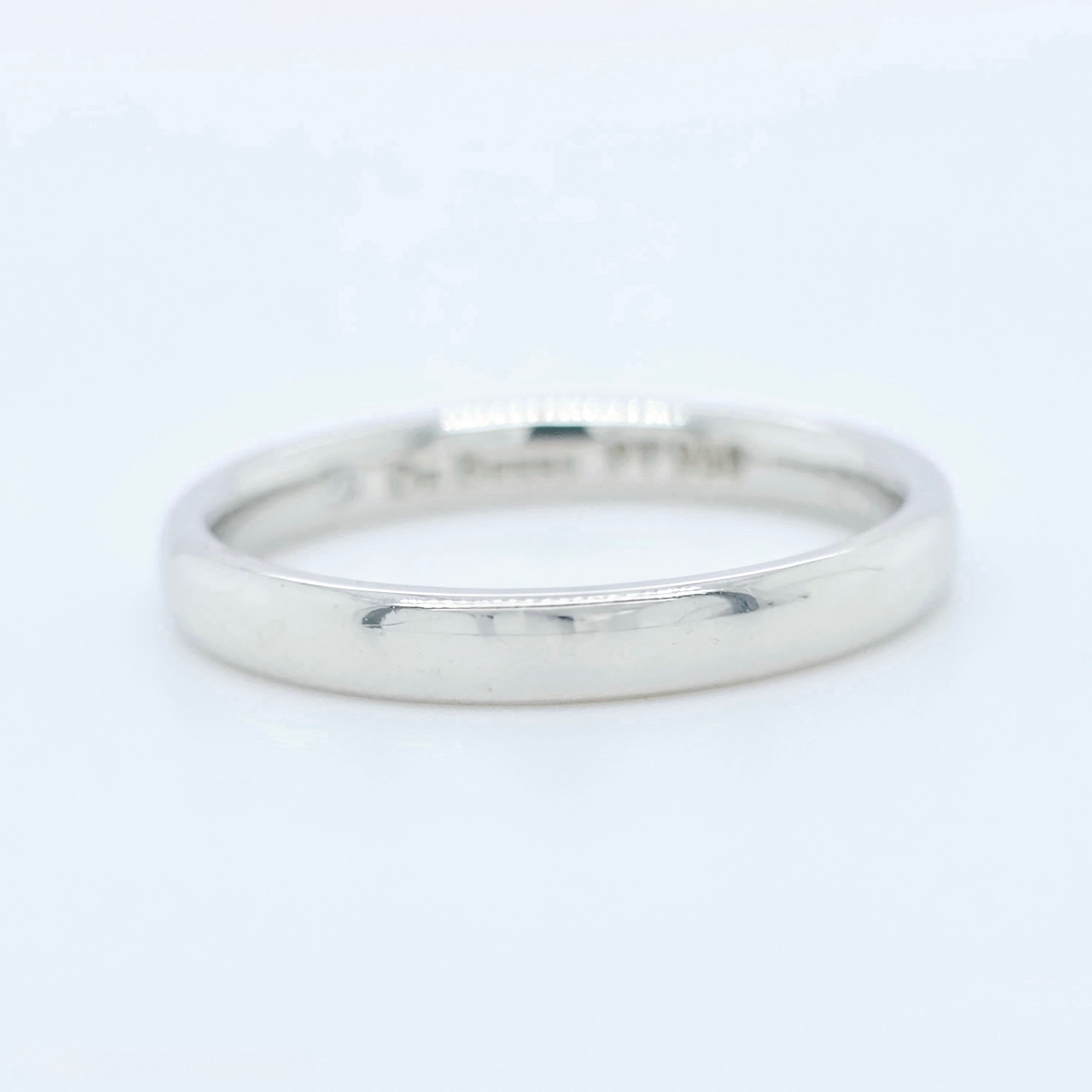 De Beers Wedding Band, Platinum, 2.5mm, Size J
