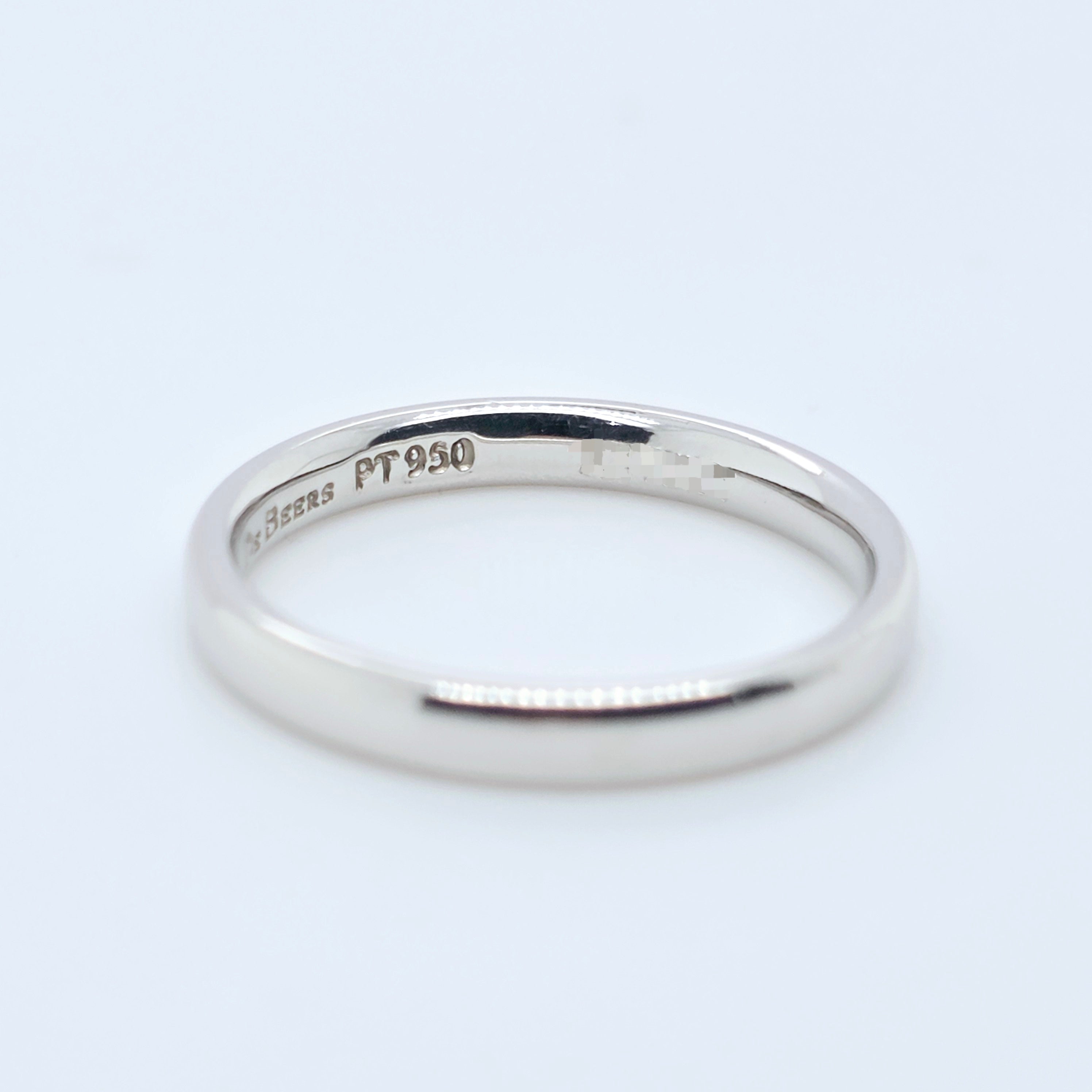 De Beers Wedding Band, Platinum, 2.5mm, Size J