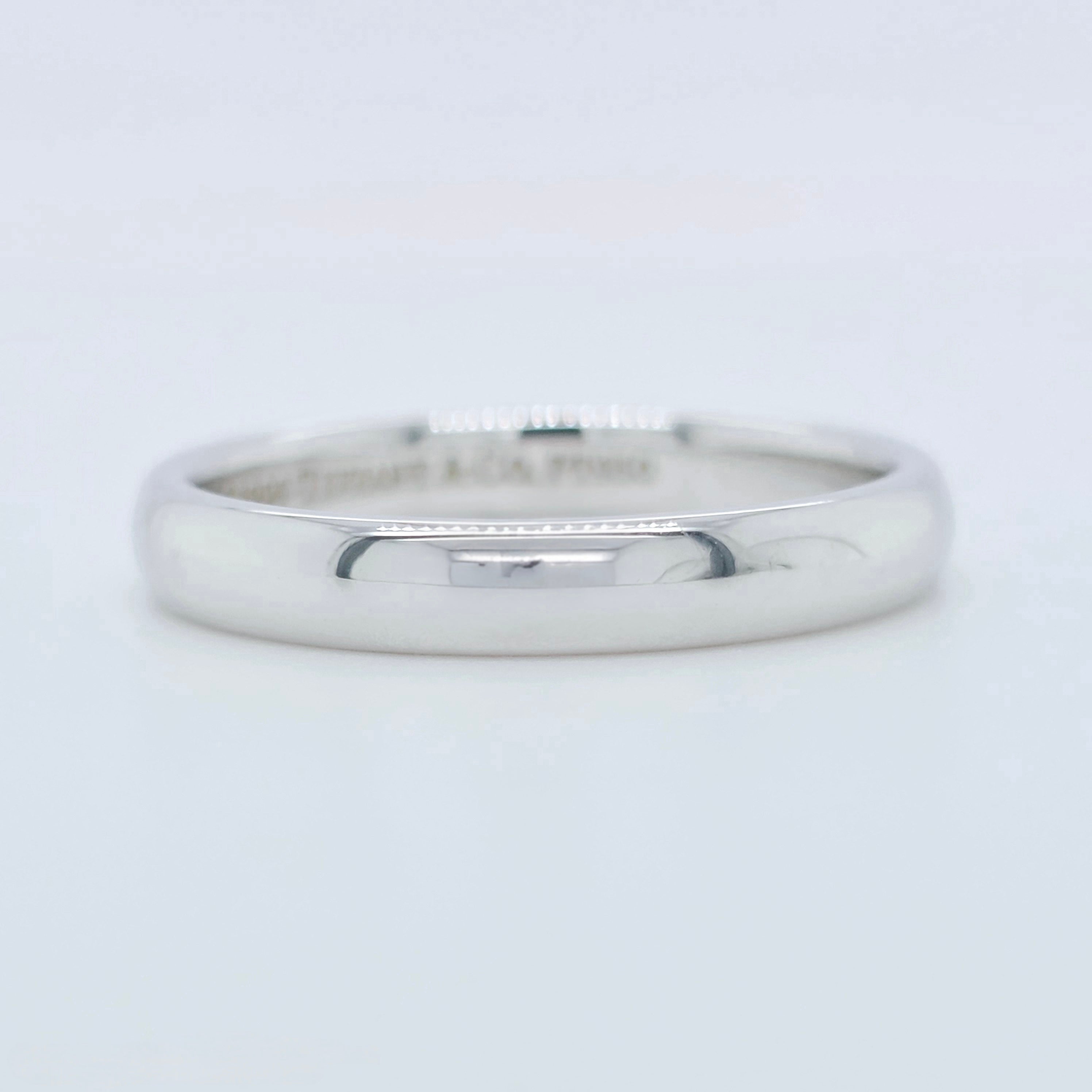 Tiffany & Co. Wedding Band, Platinum, Court Shape, 3 mm Width, Size N