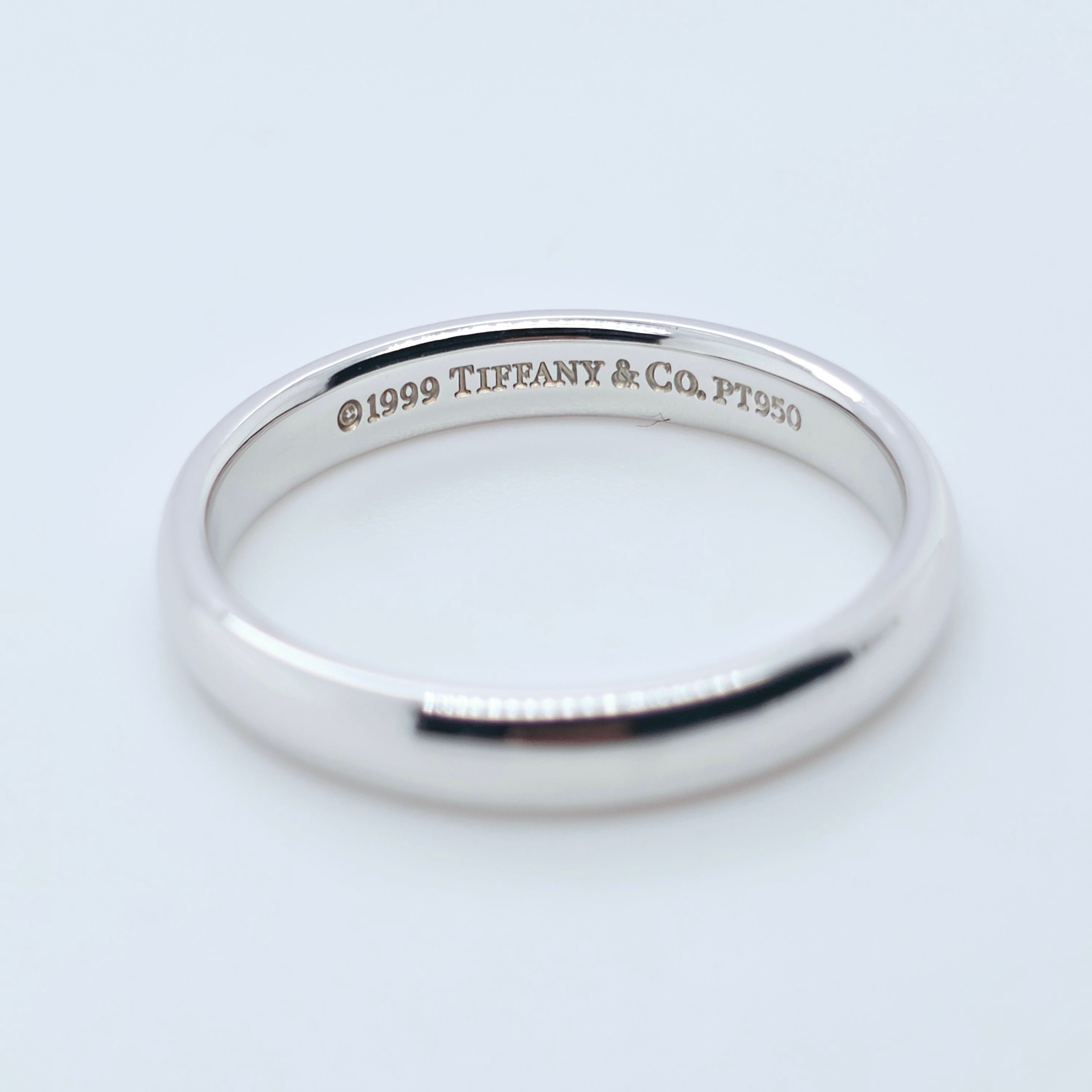 Tiffany & Co. Wedding Band, Platinum, Court Shape, 3 mm Width, Size N