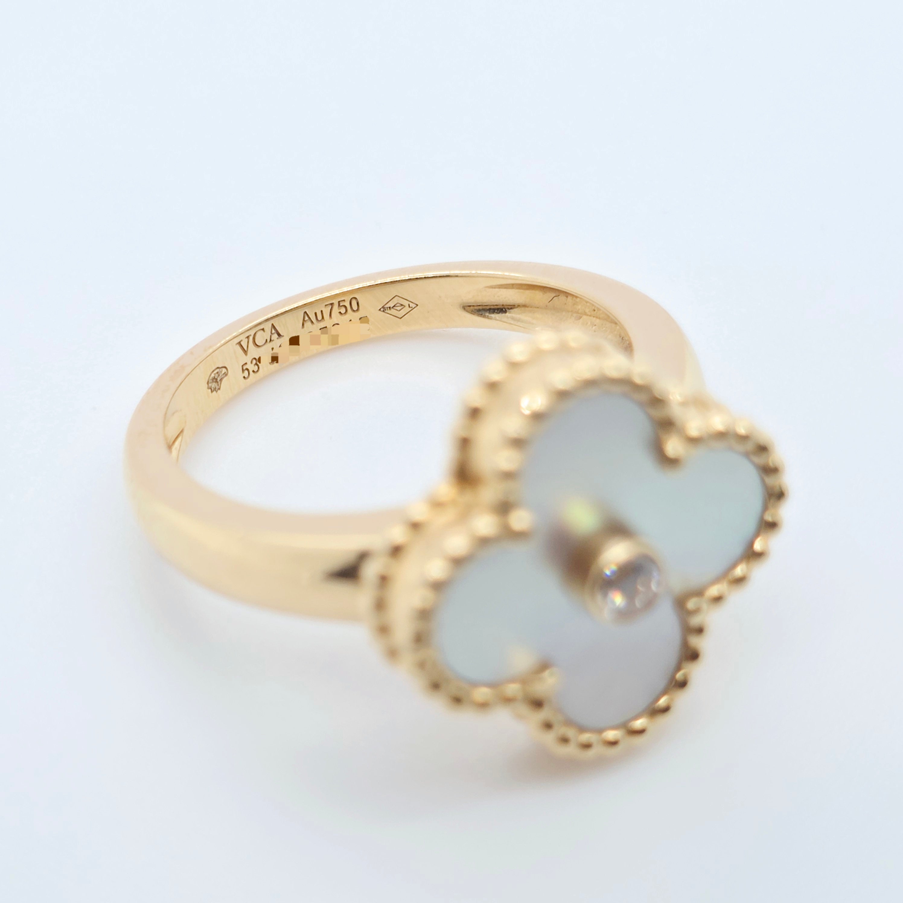 Pre-Owned Van Cleef & Arpels Vintage Alhambra Mother of Pearl Ring – 18ct Yellow Gold Chloe's Jewellers