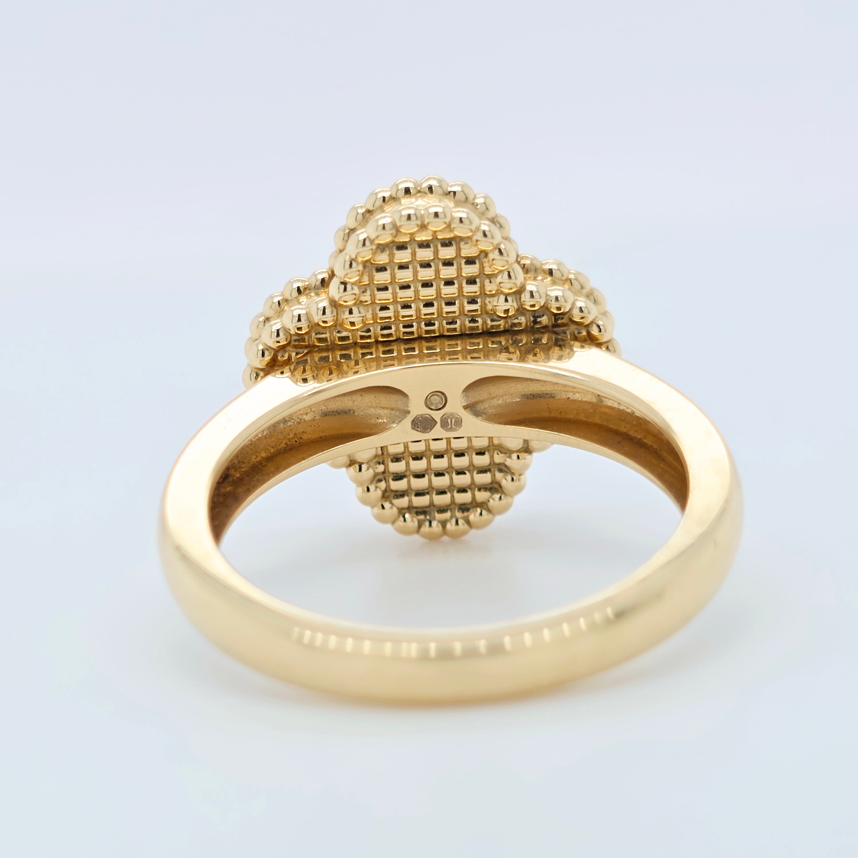 Pre-Owned Van Cleef & Arpels Vintage Alhambra Mother of Pearl Ring – 18ct Yellow Gold Chloe's Jewellers