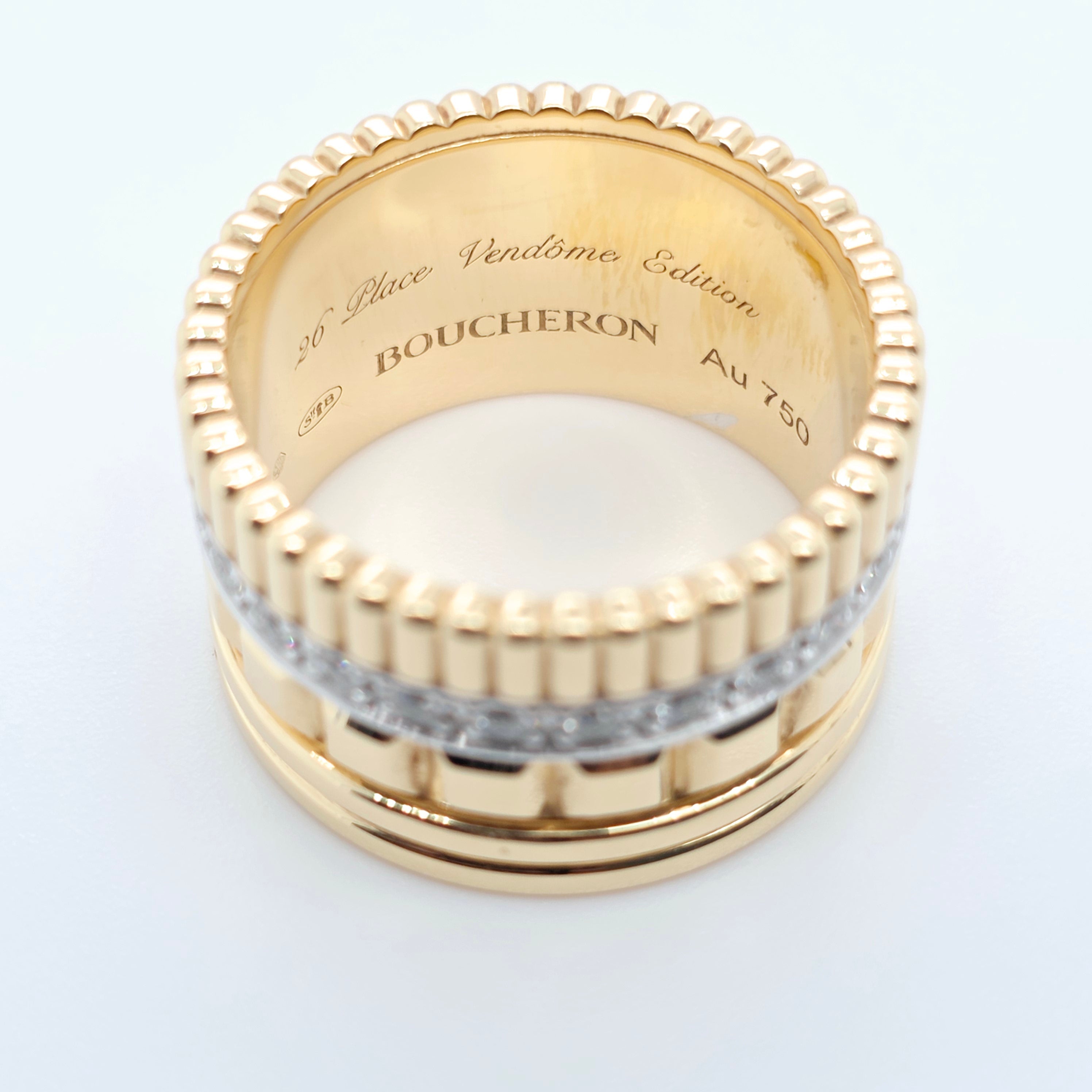Boucheron Quatre Radiant Edition Ring, 18ct Yellow Gold & Diamond, Size 54 / N1/2 Chloe's Jewellers