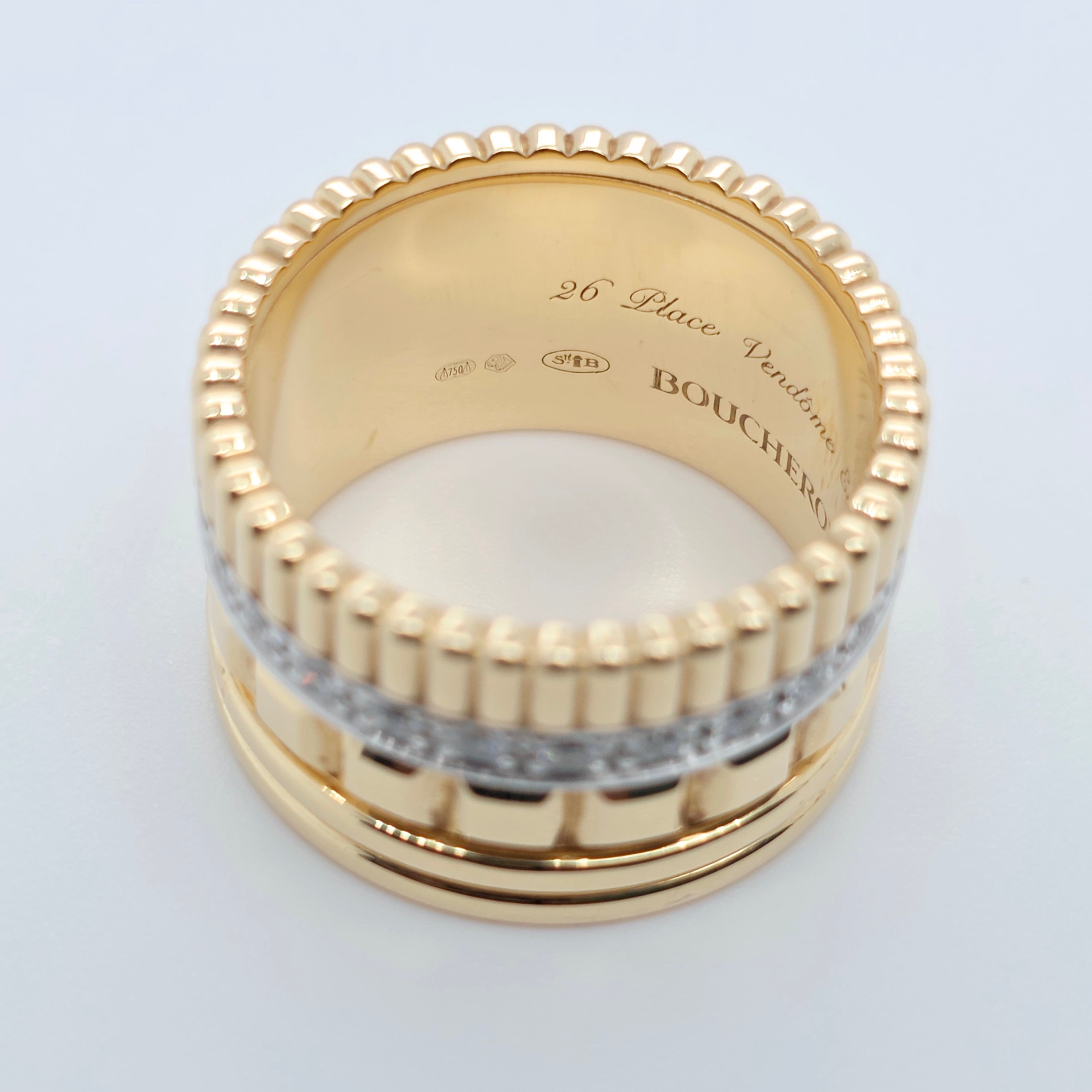 Boucheron Quatre Radiant Edition Ring, 18ct Yellow Gold & Diamond, Size 54 / N1/2 Chloe's Jewellers